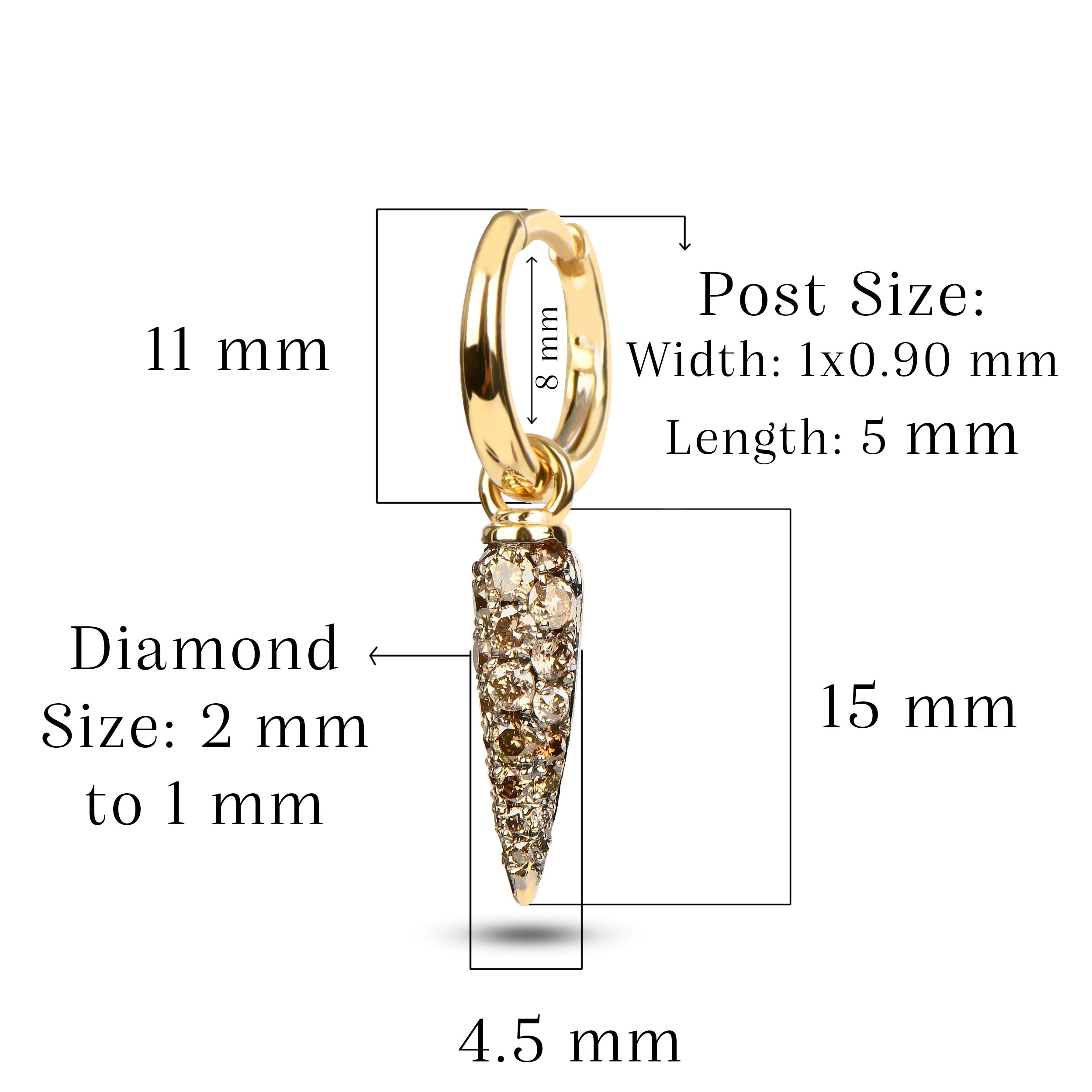 Brown Diamond Spike Earrings 