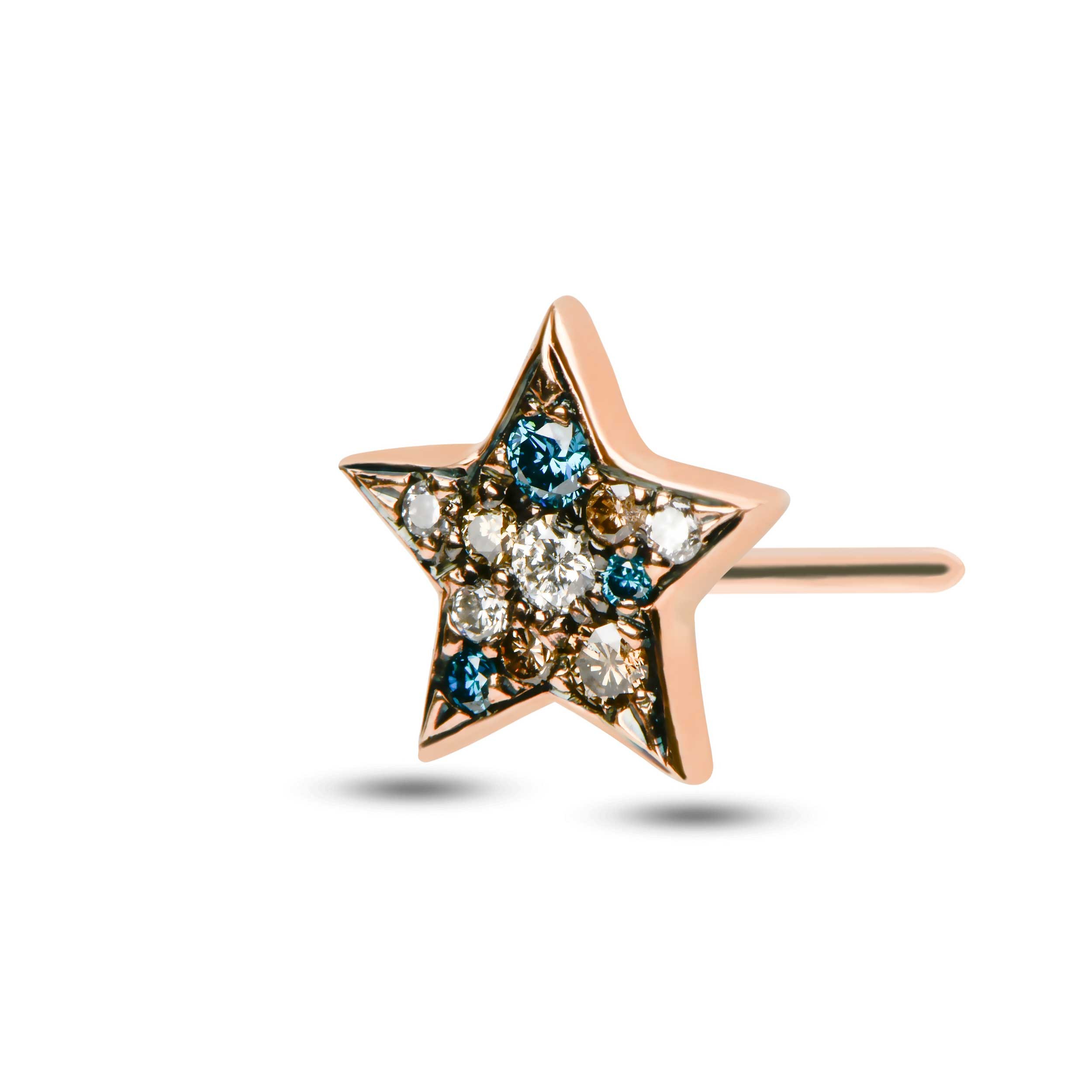 Color Diamond Star Earrings