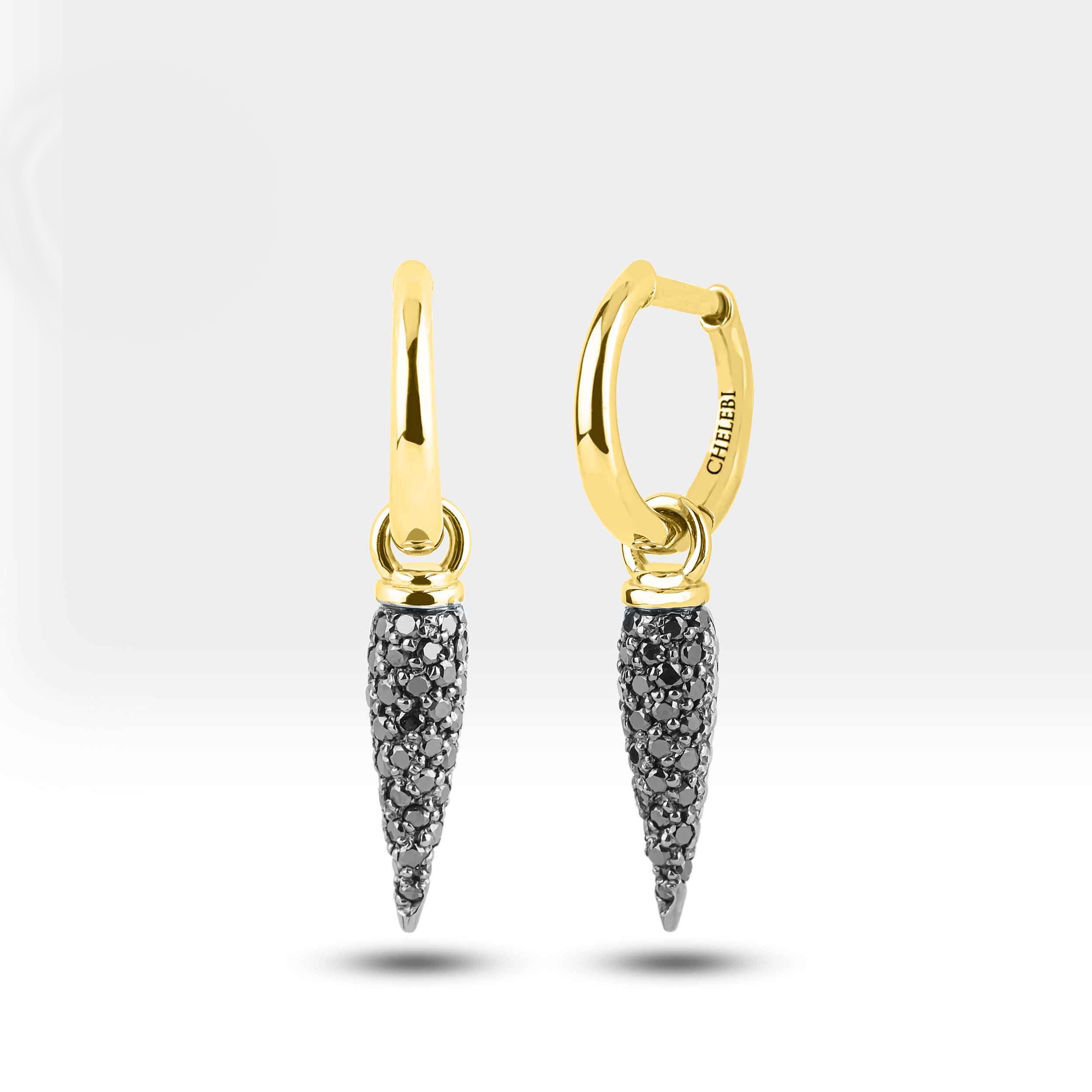 Black Diamond Spike Earring