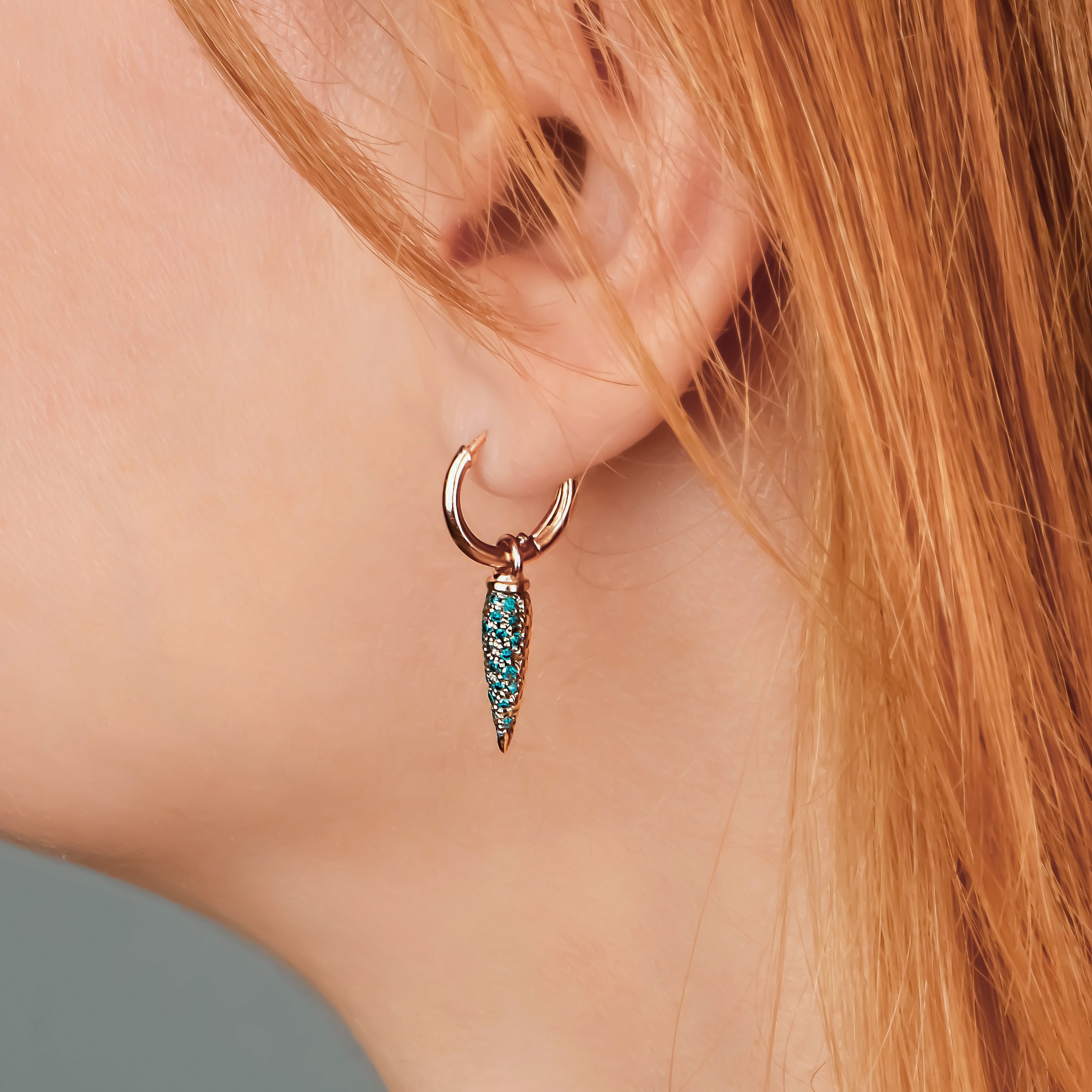 Blue Diamond Spike Earrings