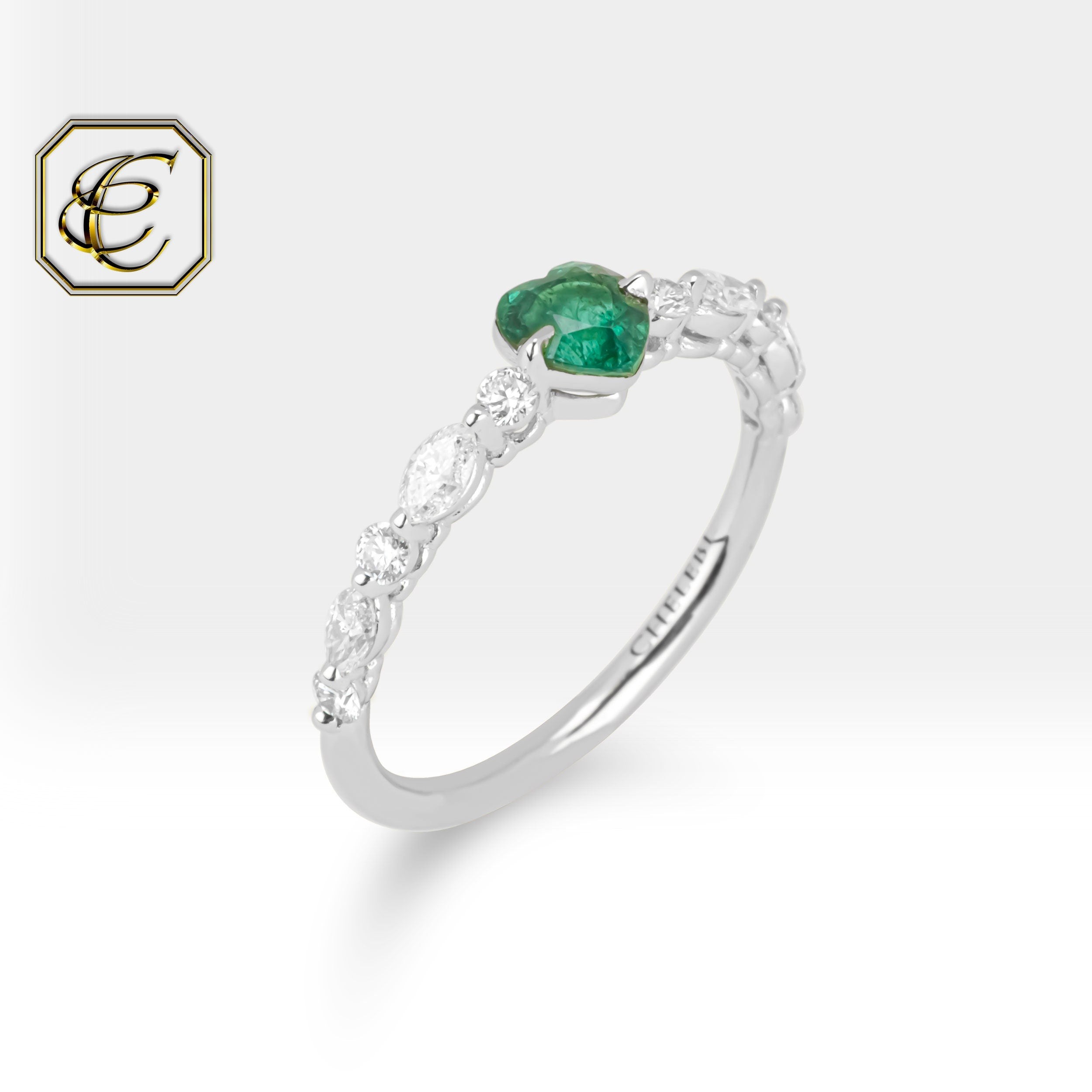 Heart Emerald Ring