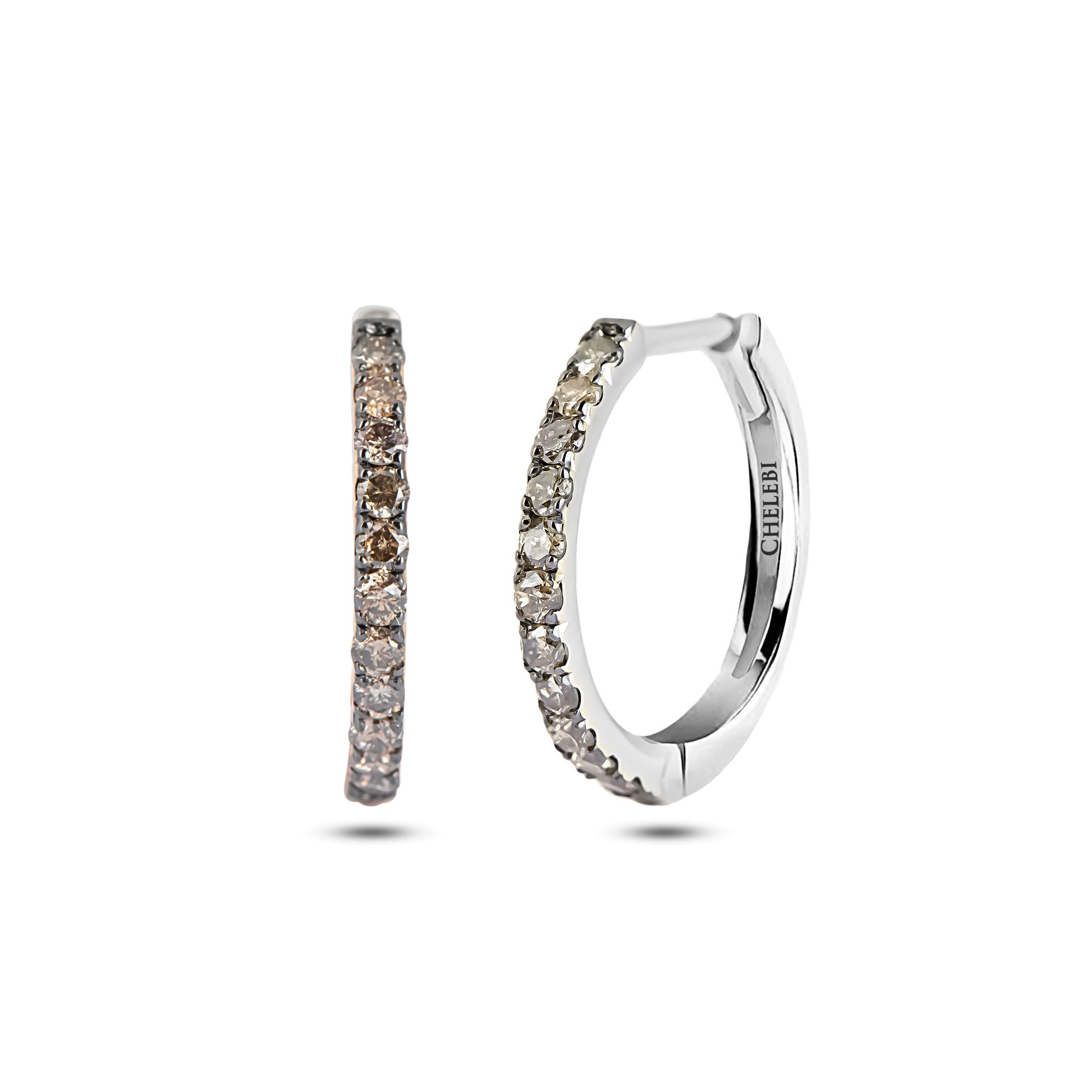 Brown Diamond Hoop Earrings