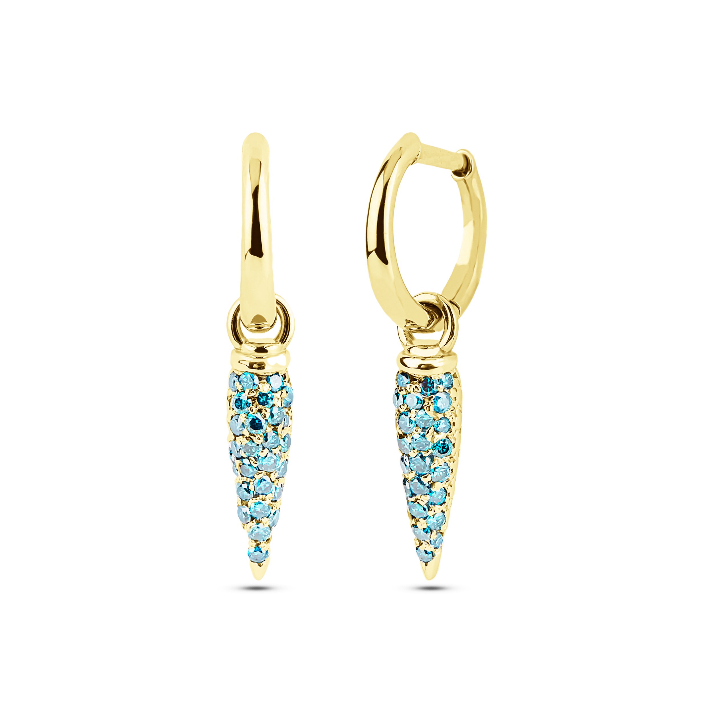Blue Diamond Spike Earrings