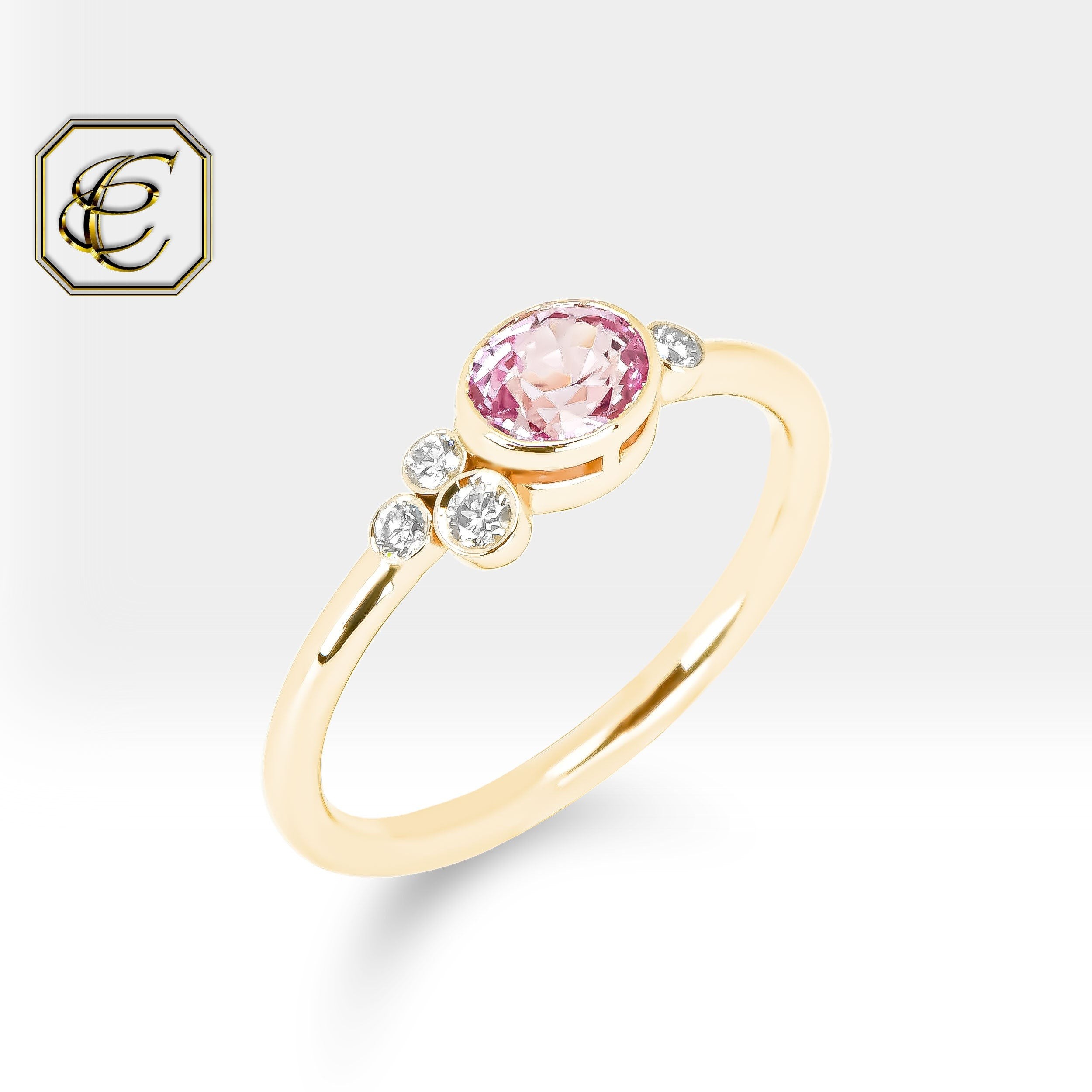 Pink Sapphire Retro Ring