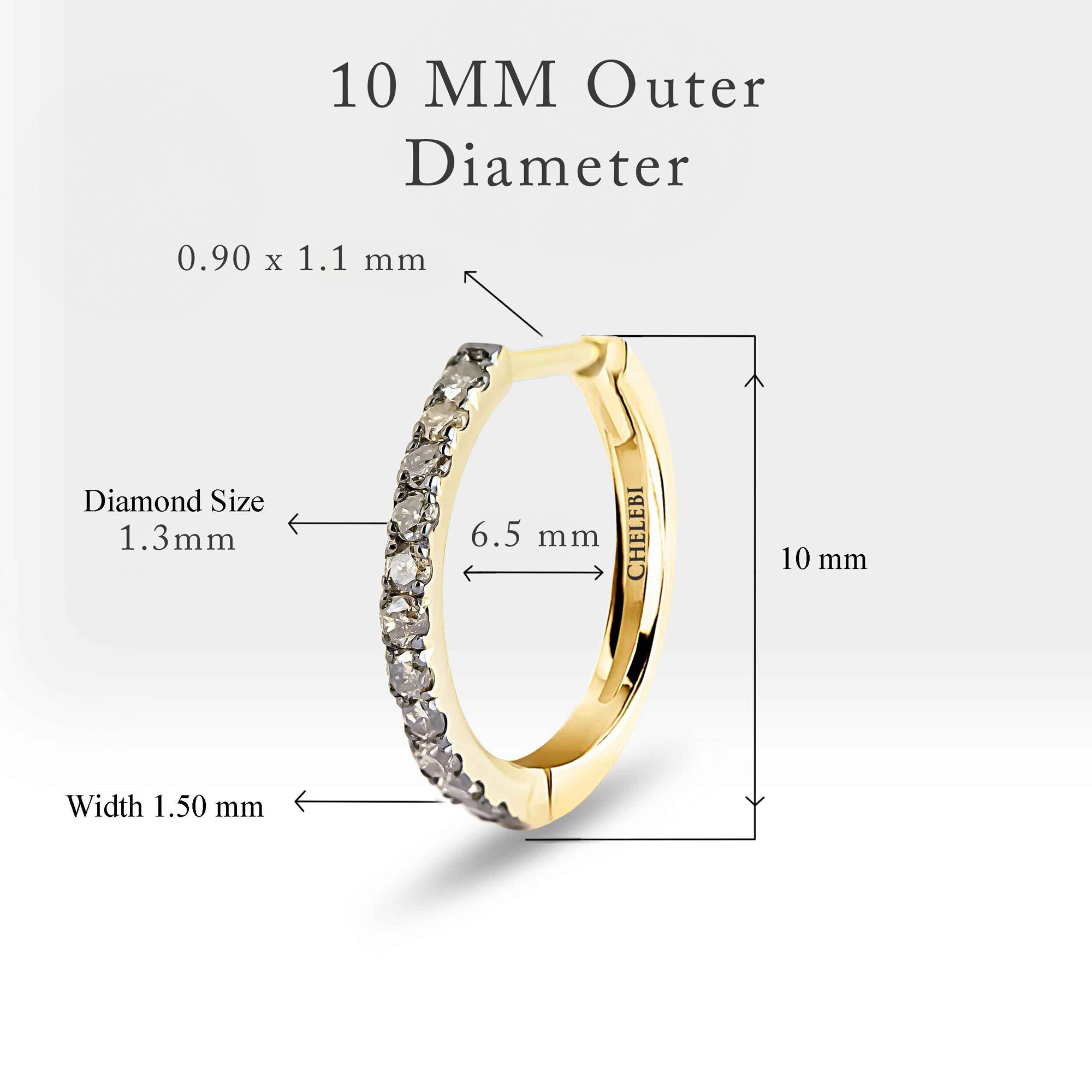 Brown Diamond Hoop Earrings