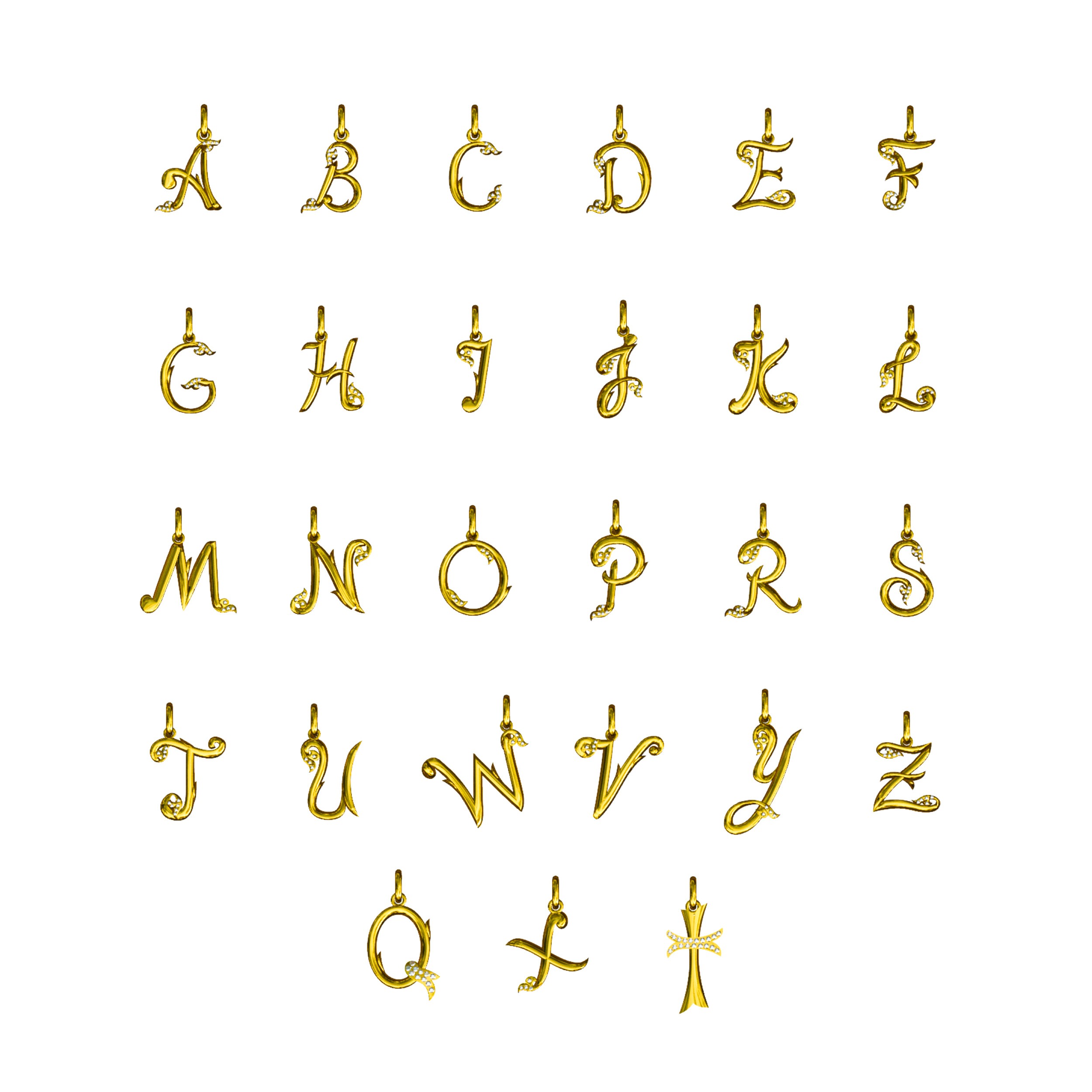 Signature Letter Necklace in 14K Gold