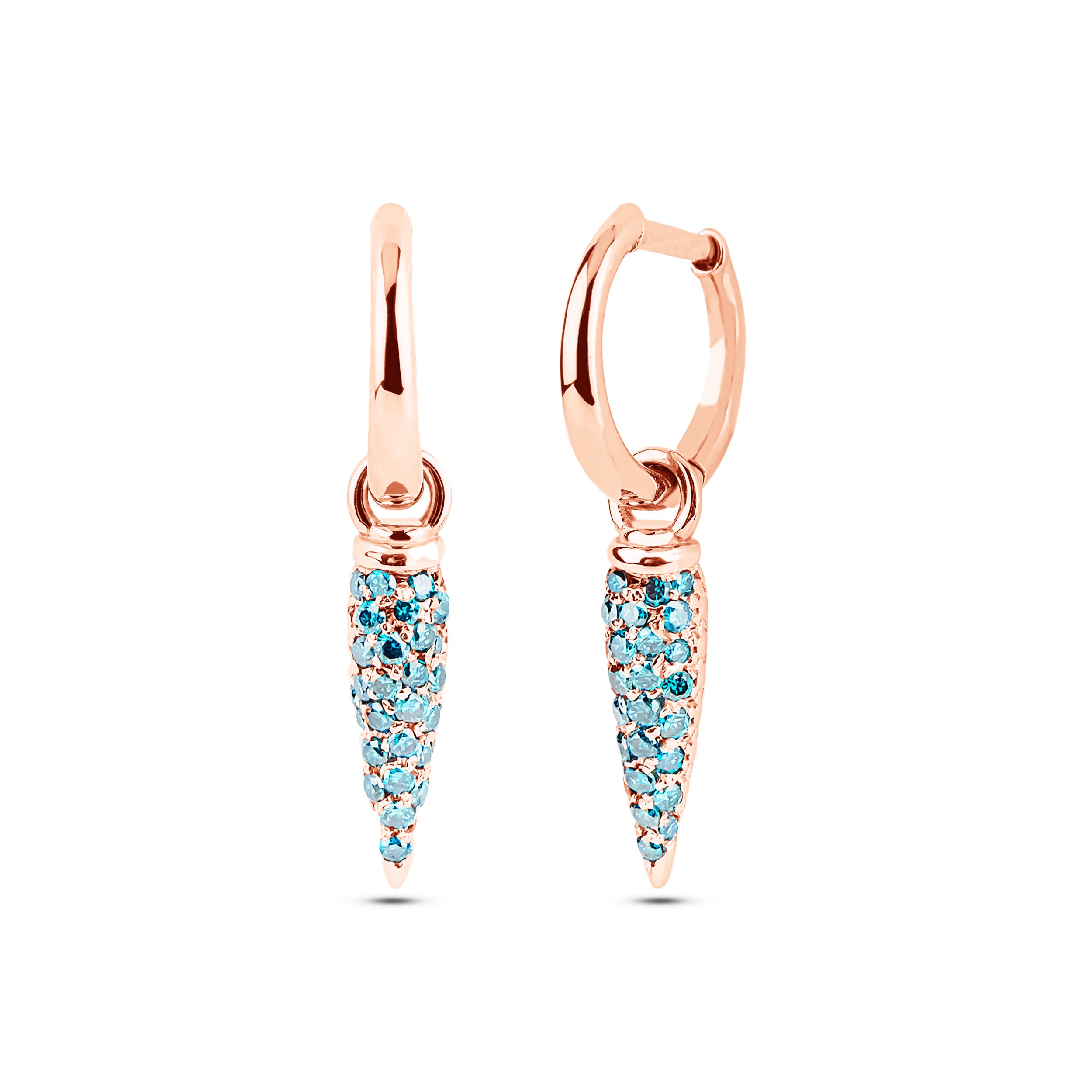Blue Diamond Spike Earrings