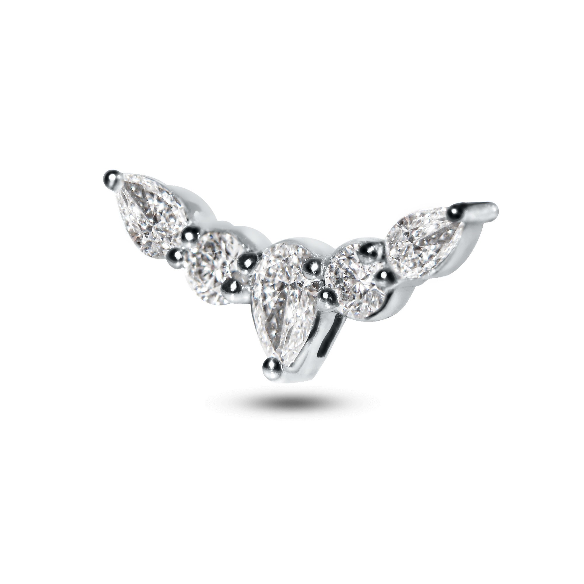 Curved Diamond Flat Back Stud