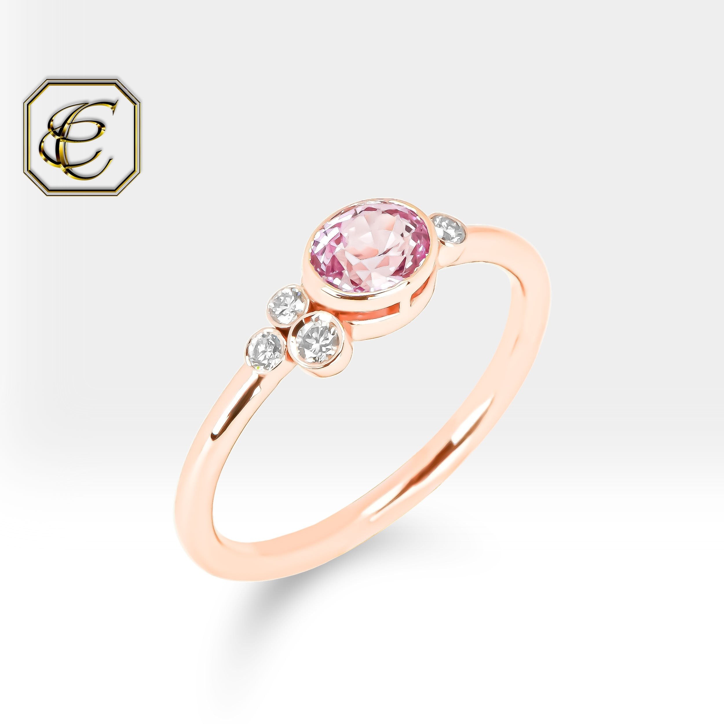 Pink Sapphire Retro Ring