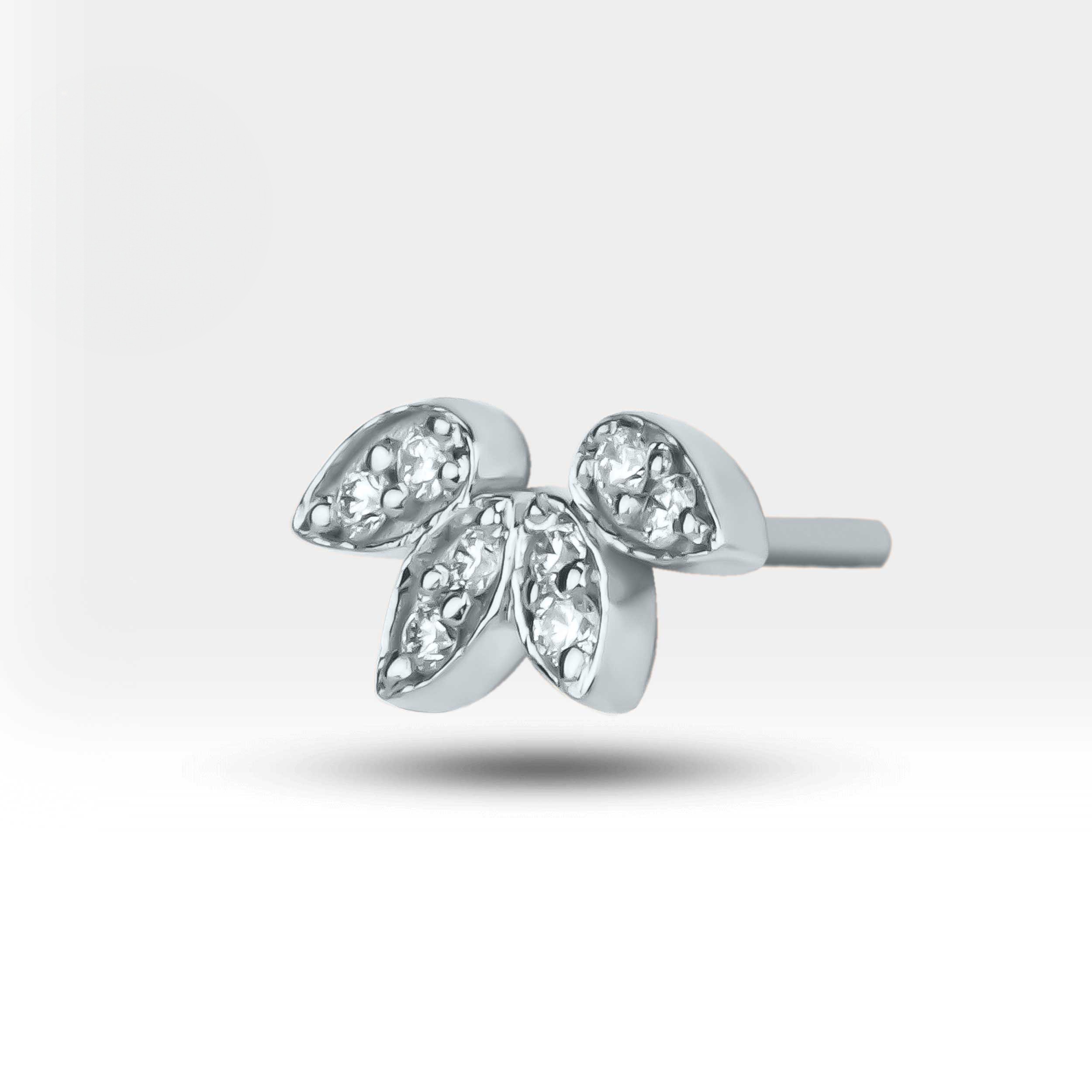 Diamond Lotus Cartilage Earring