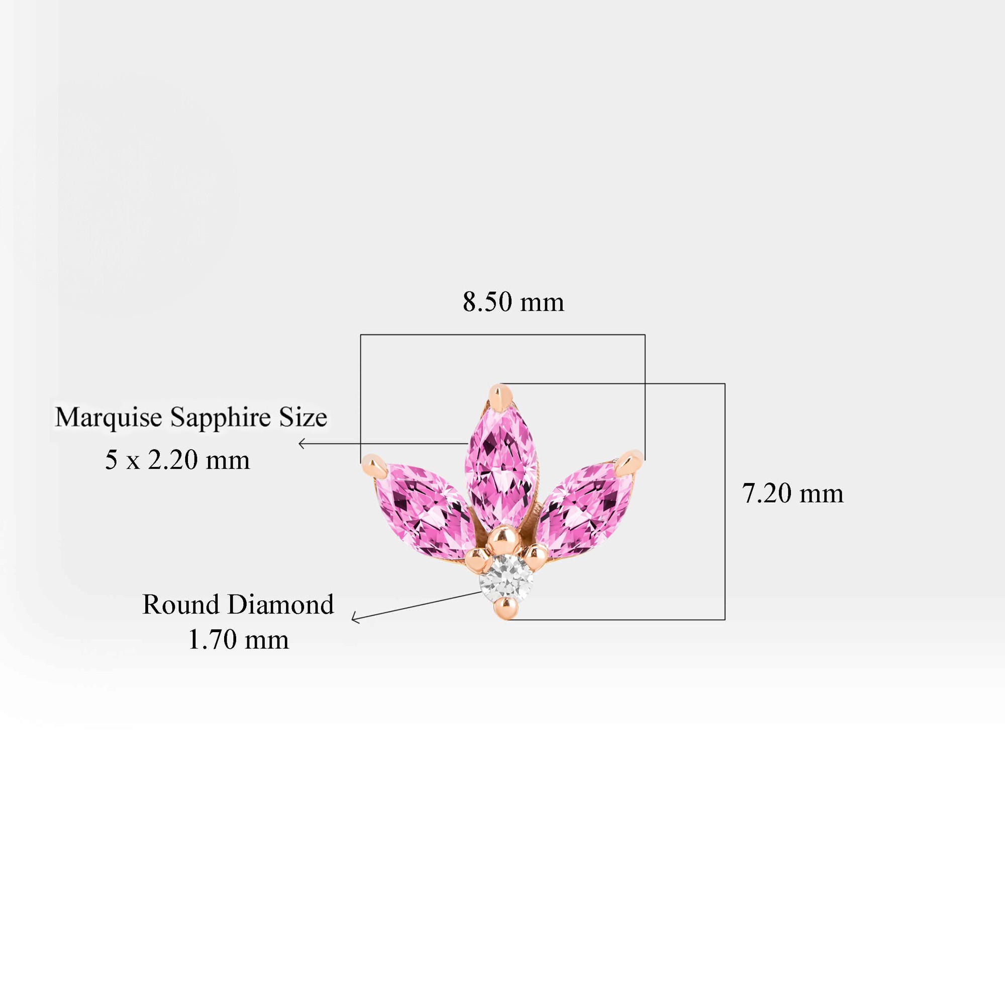 Pink Sapphire Lotus Flower Earring