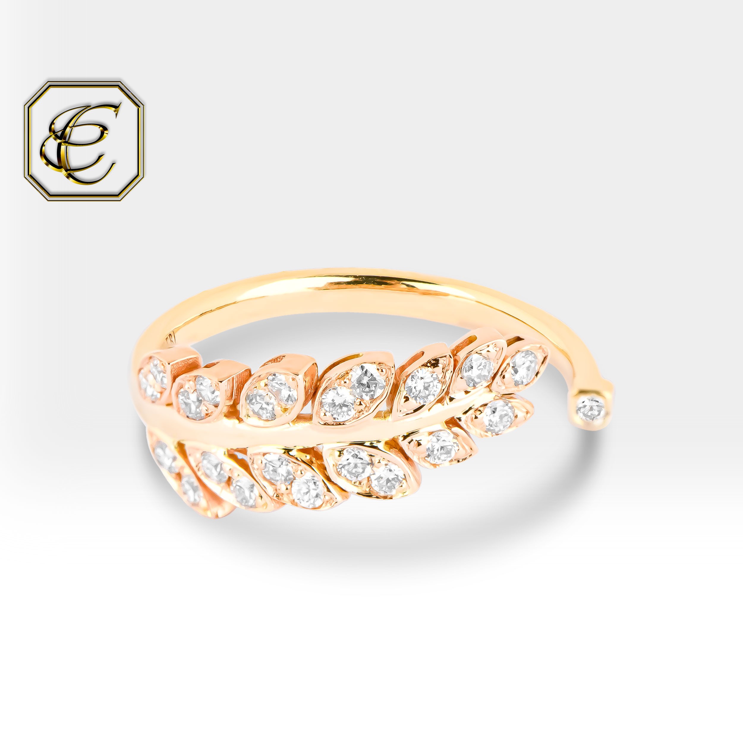 Diamond Leaf Ring