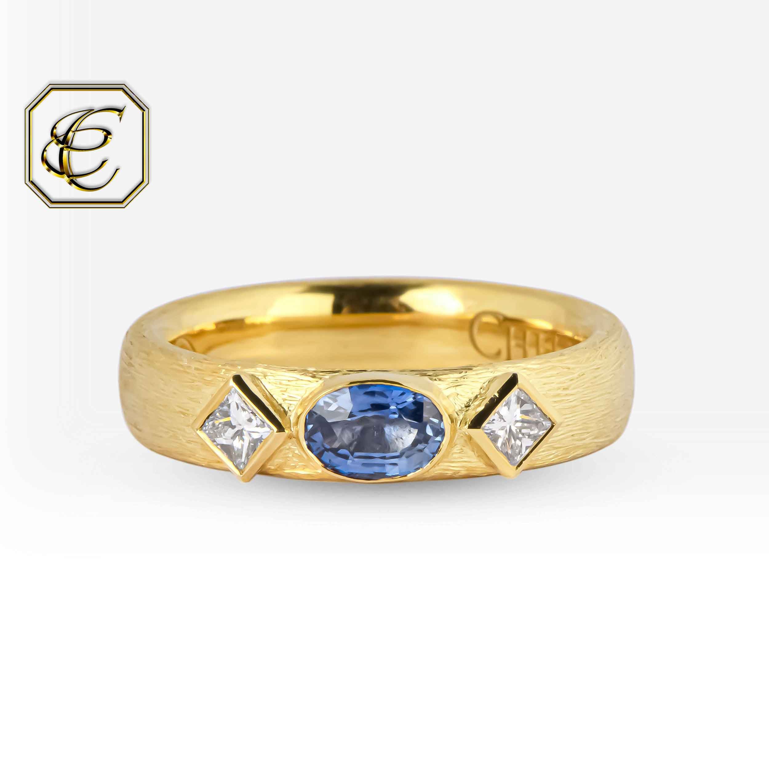 Diamond Sapphire Band Ring
