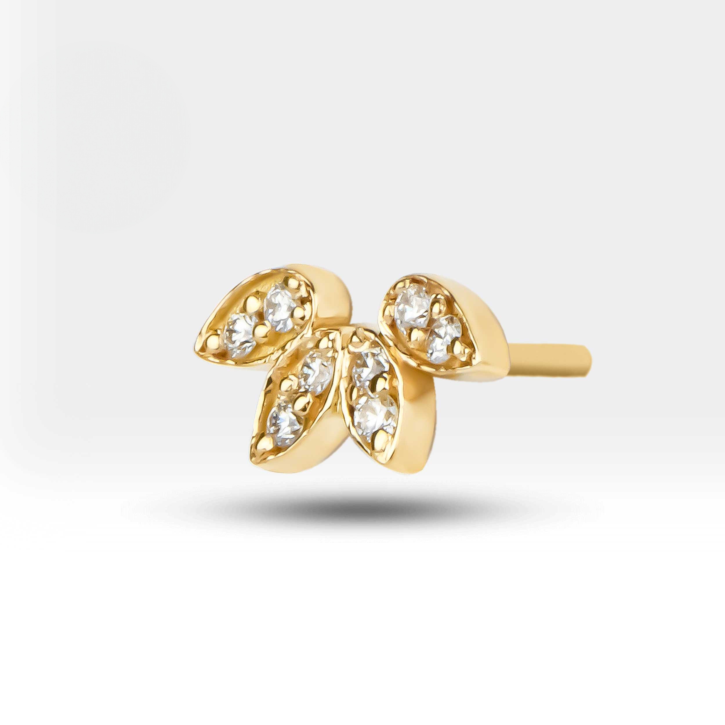 Diamond Lotus Cartilage Earring