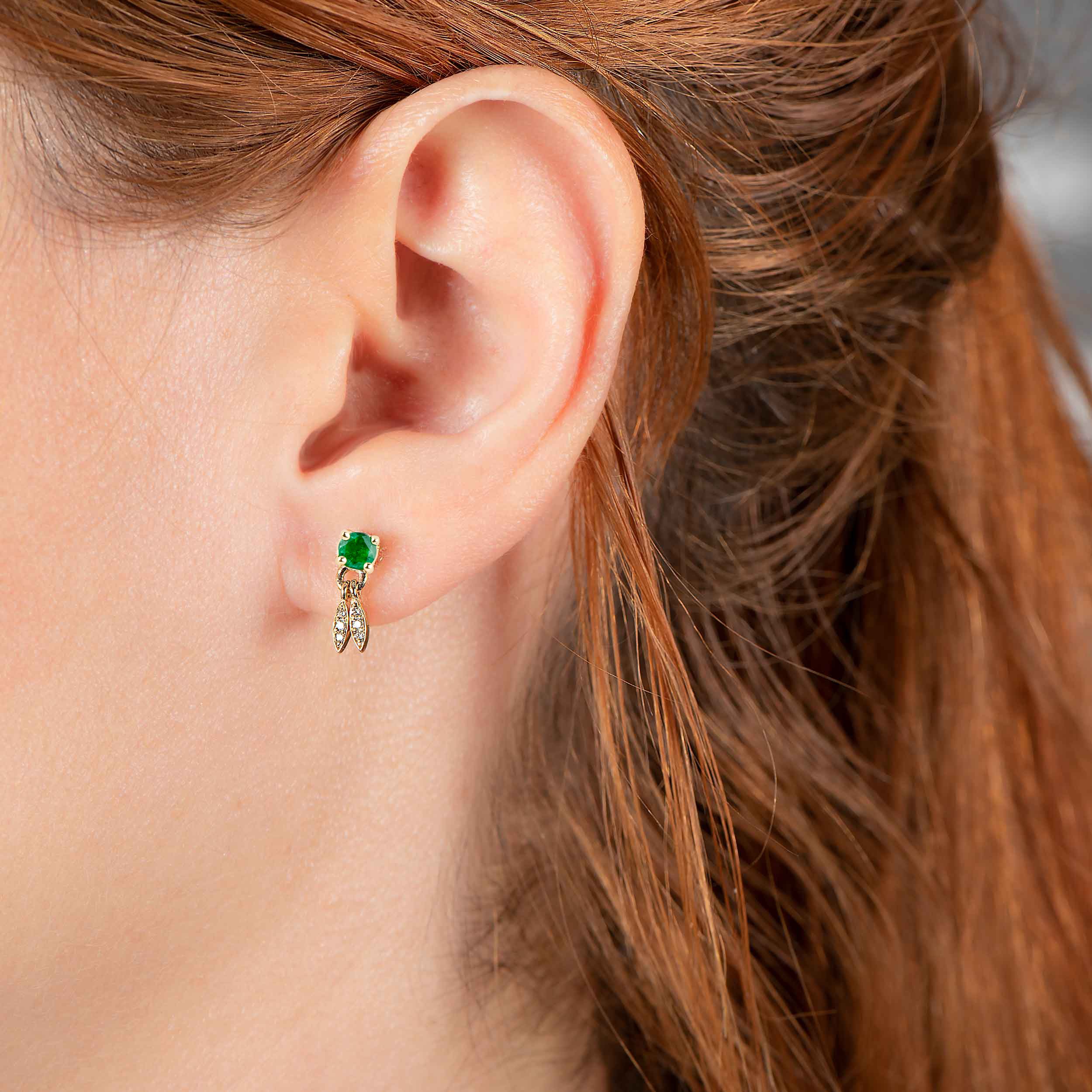 Emerald Feather Piercing