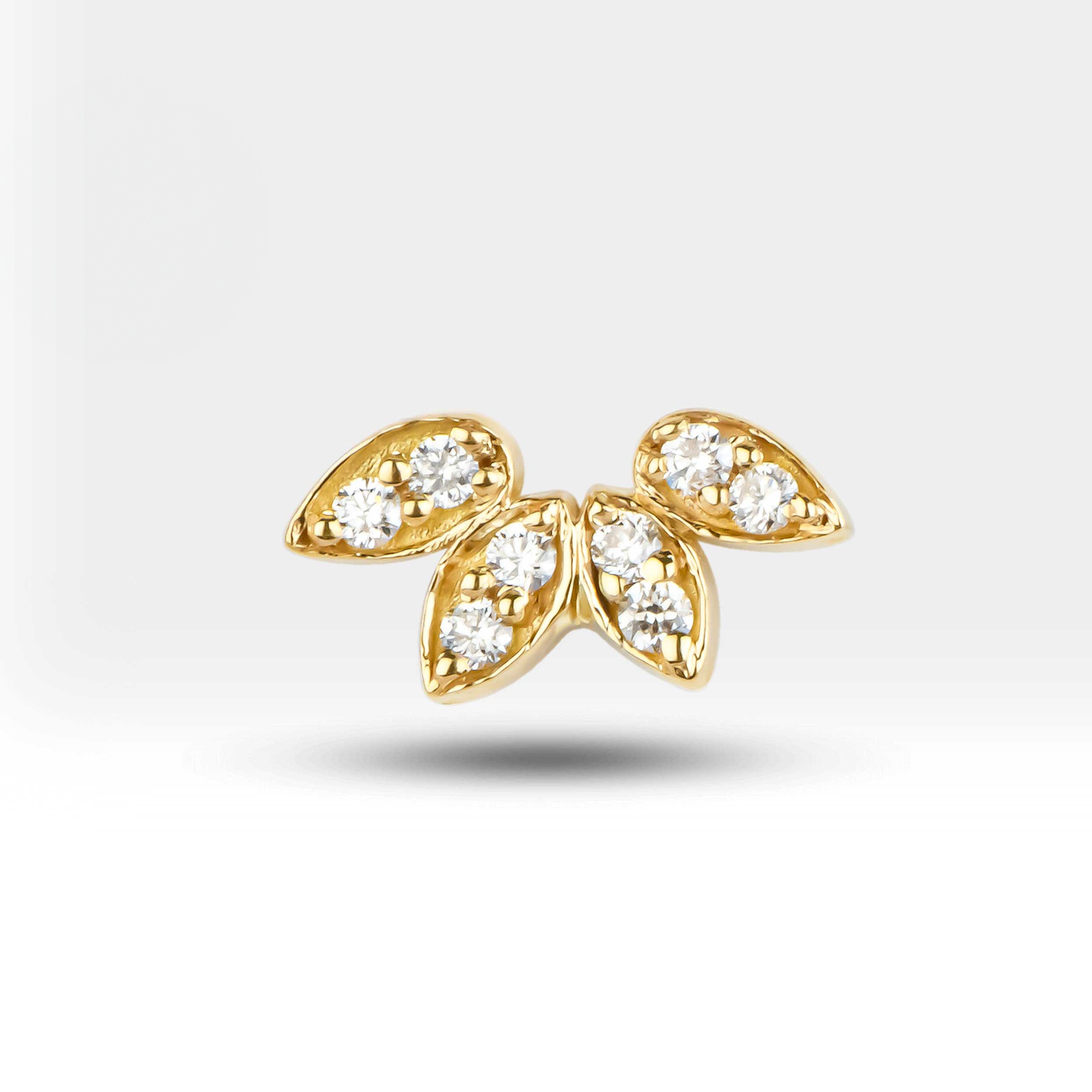 Diamond Lotus Cartilage Earring