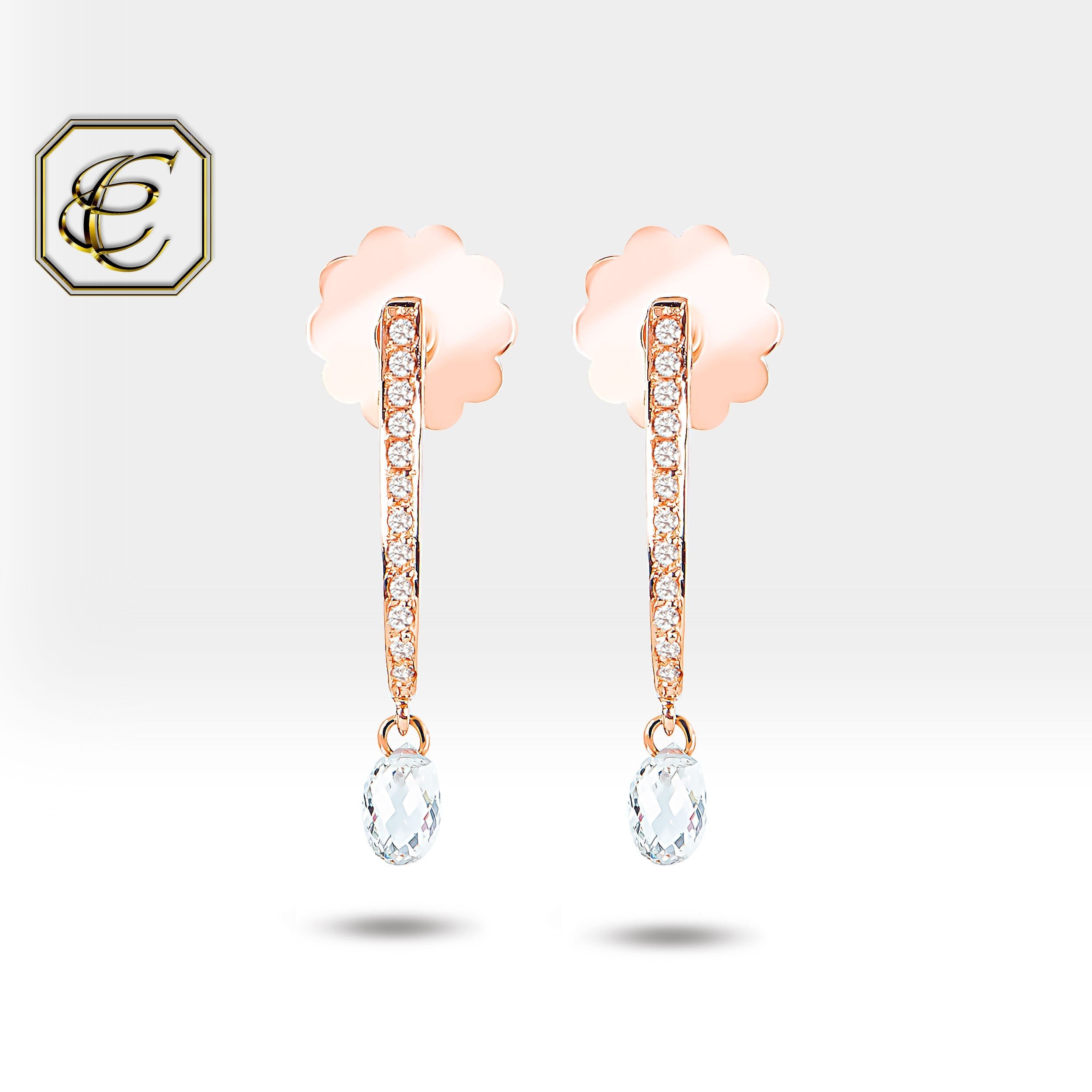 Dangle Briolette Diamond Earrings