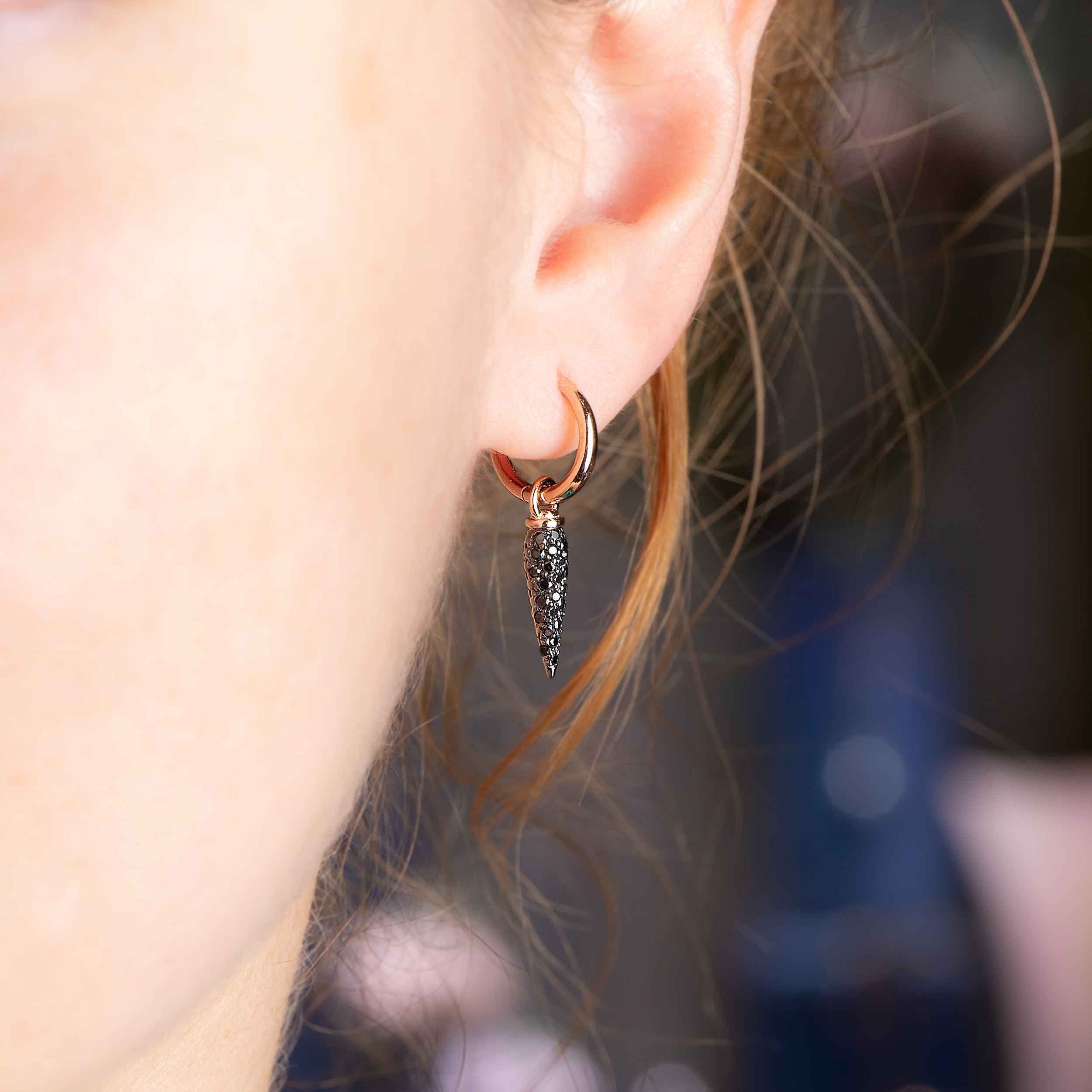 Black Diamond Spike Earring