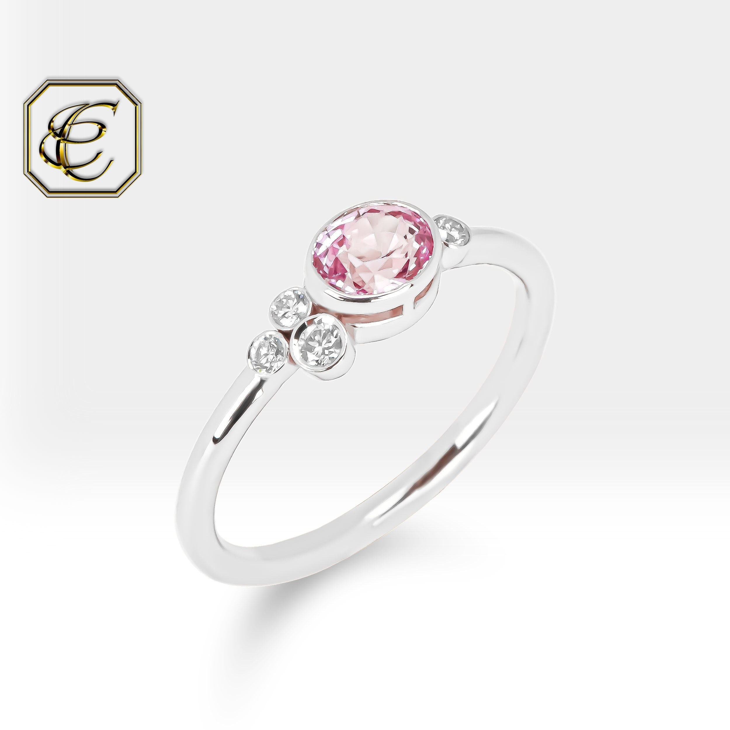 Pink Sapphire Retro Ring