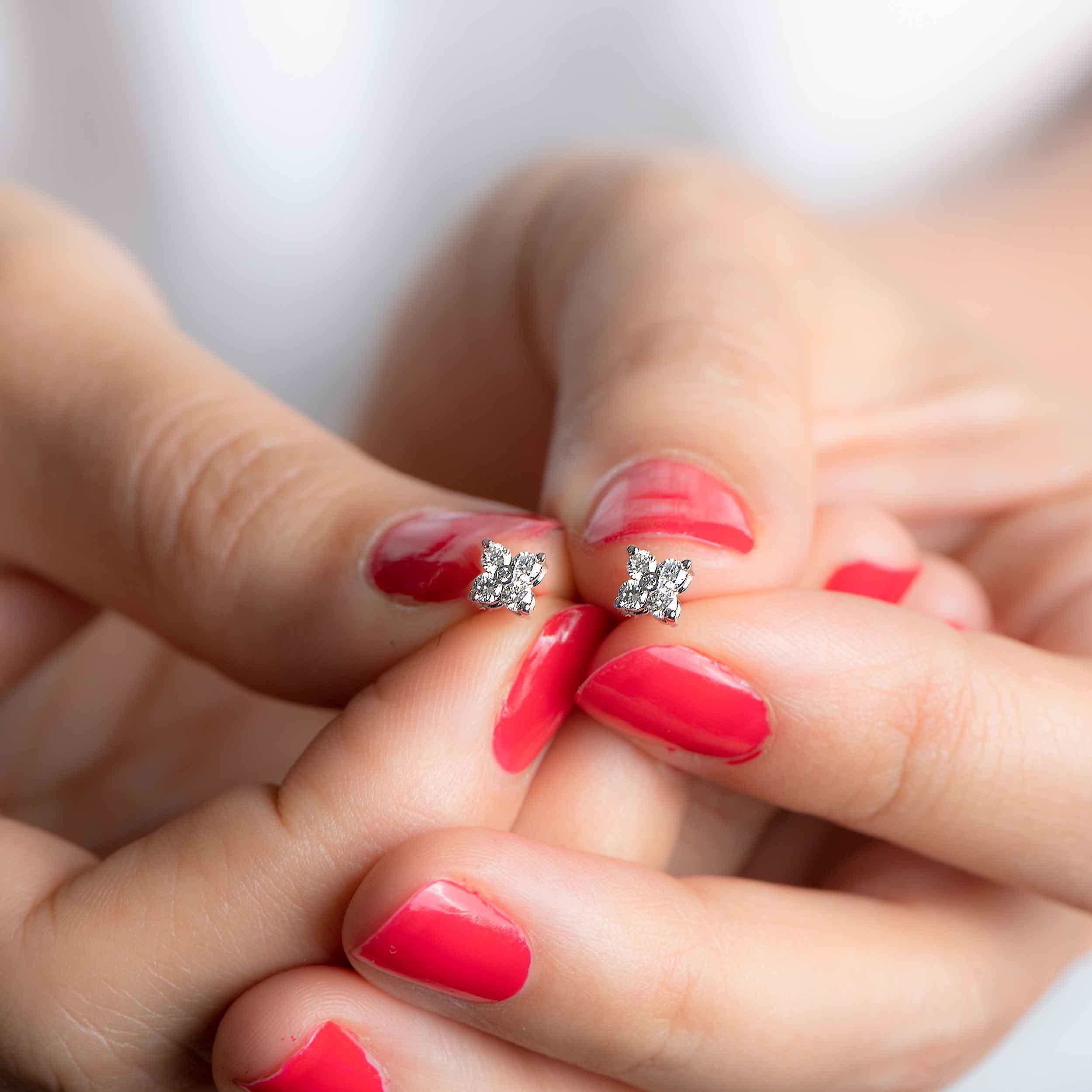 Clover Diamond Stud