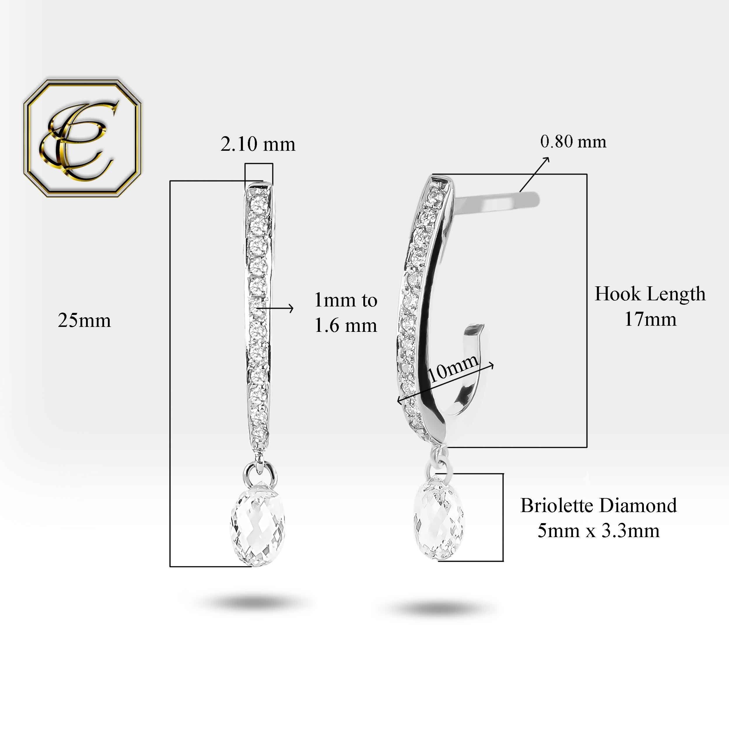 Dangle Briolette Diamond Earrings