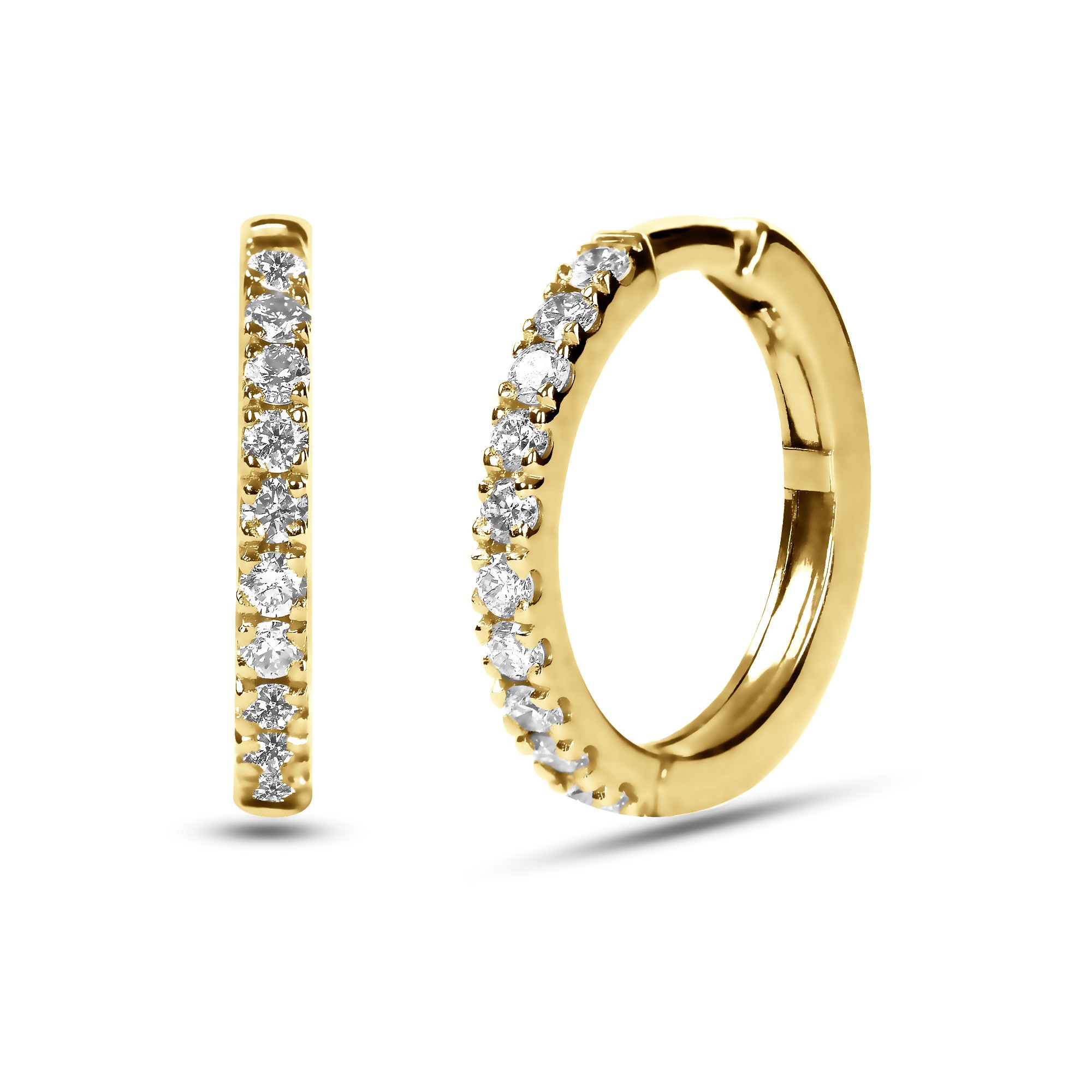 Dainty Diamond Huggie Earrings
