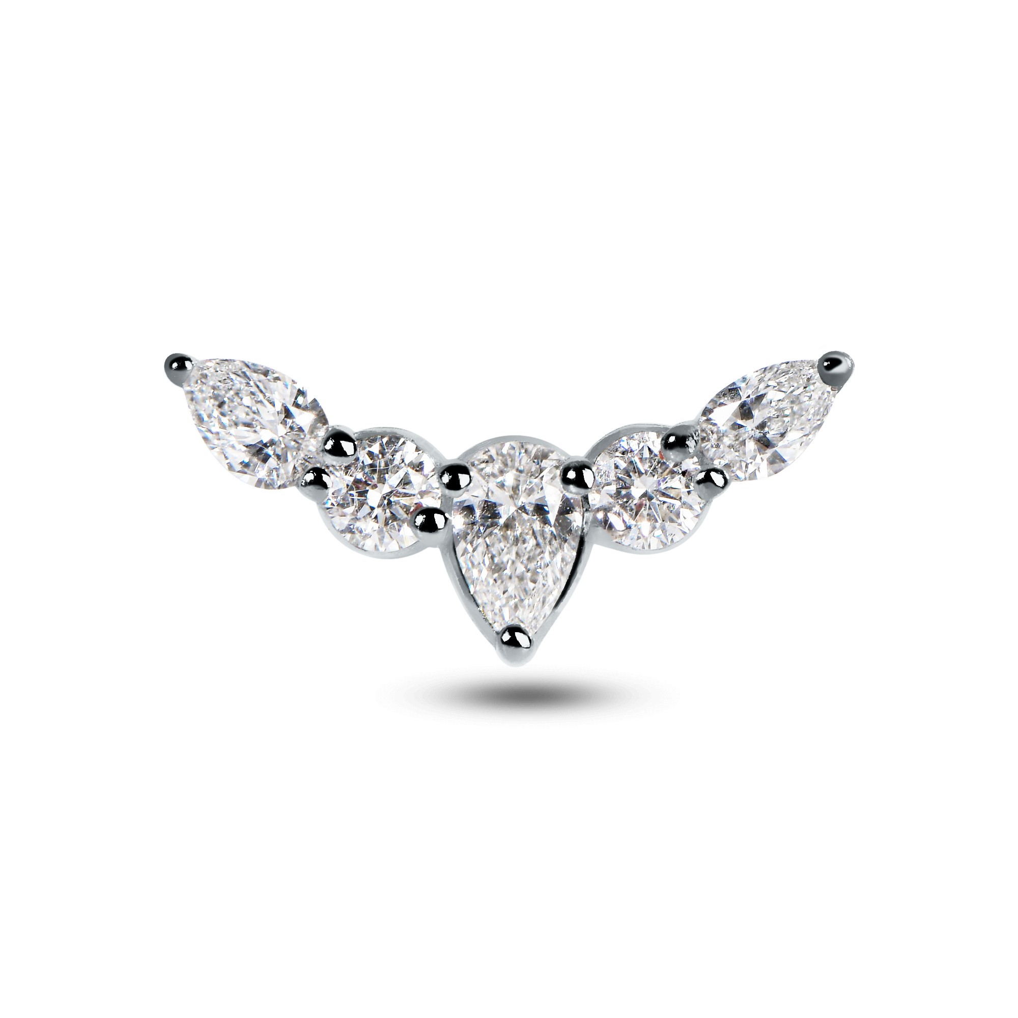 Curved Diamond Flat Back Stud