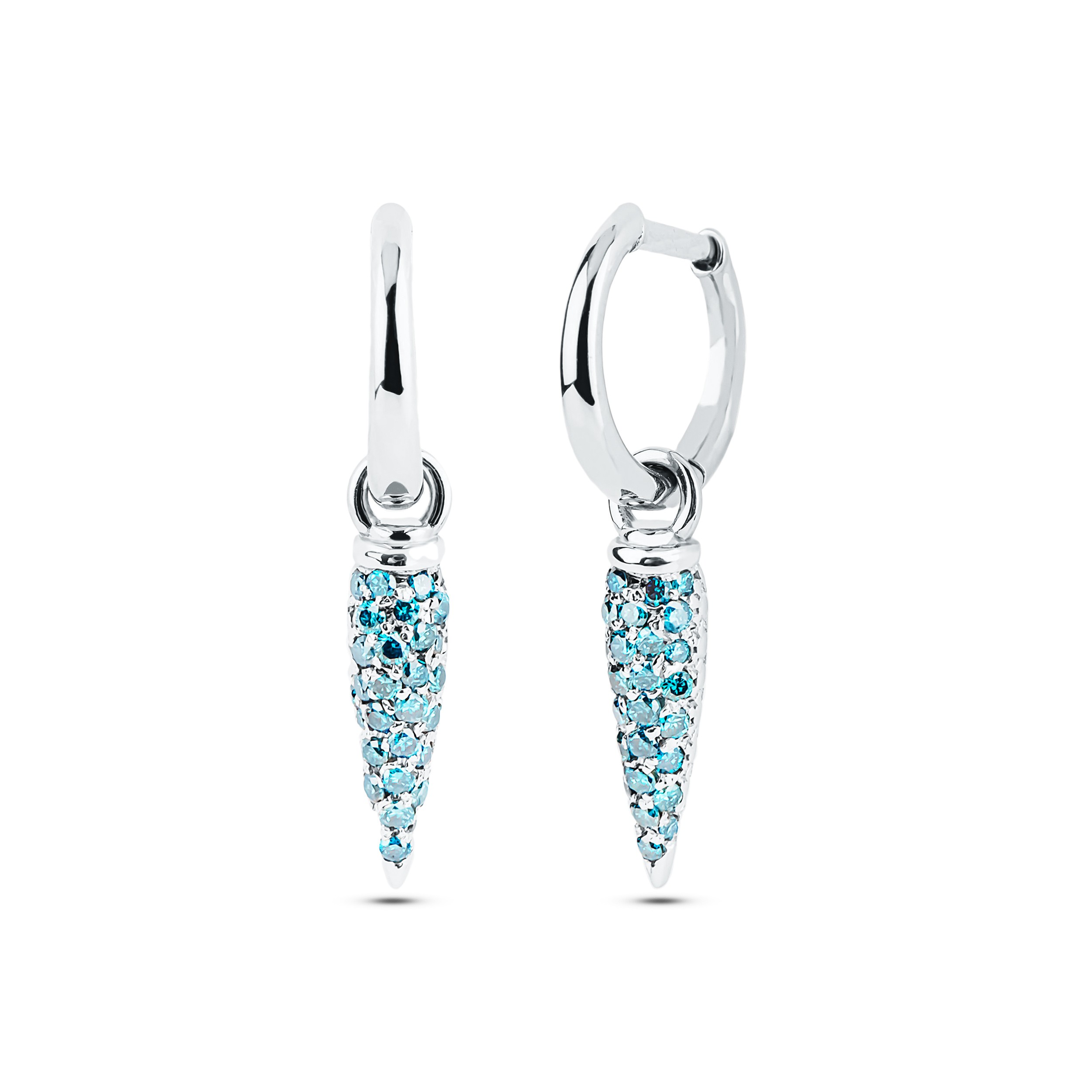 Blue Diamond Spike Earrings