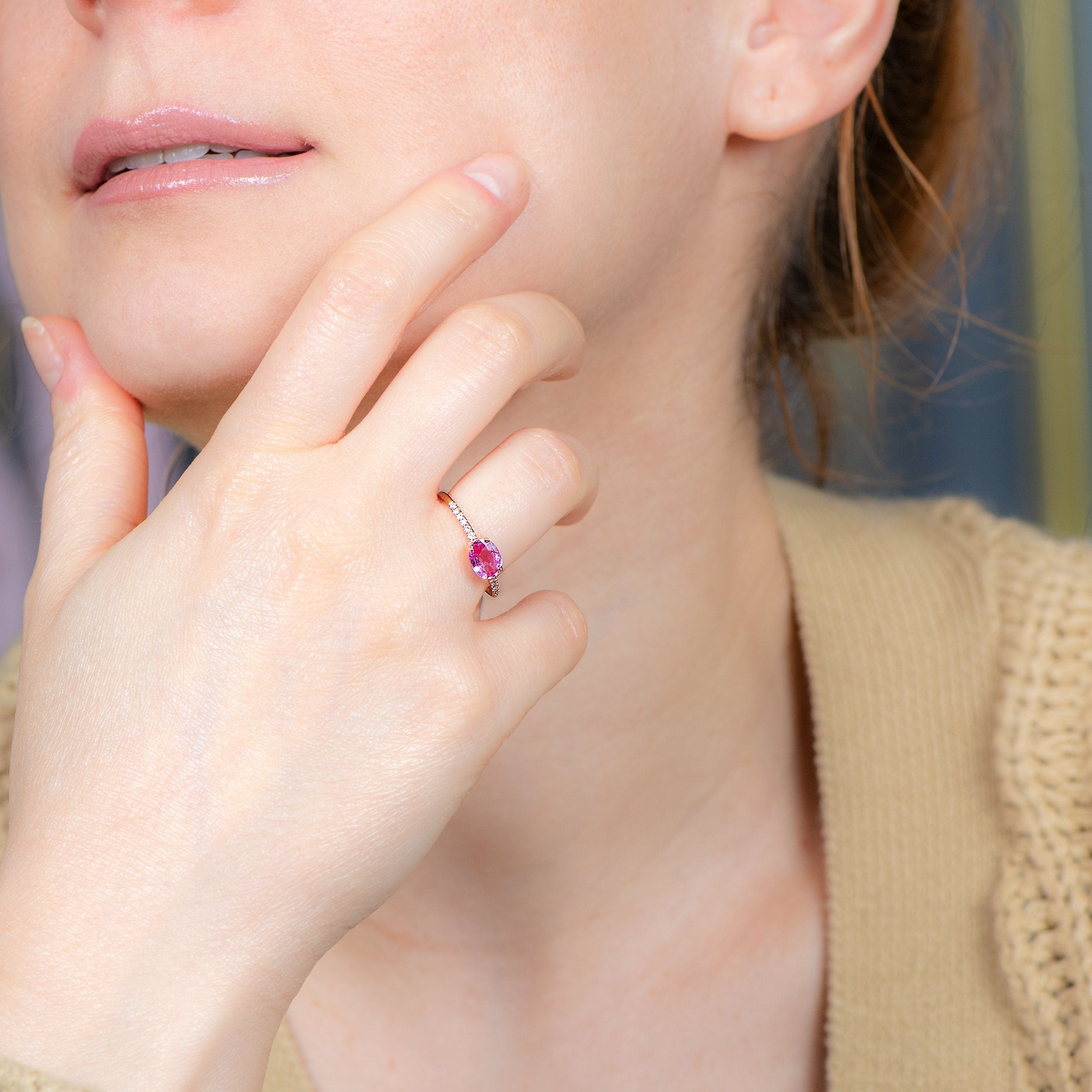 Tiny Pink Sapphire Ring