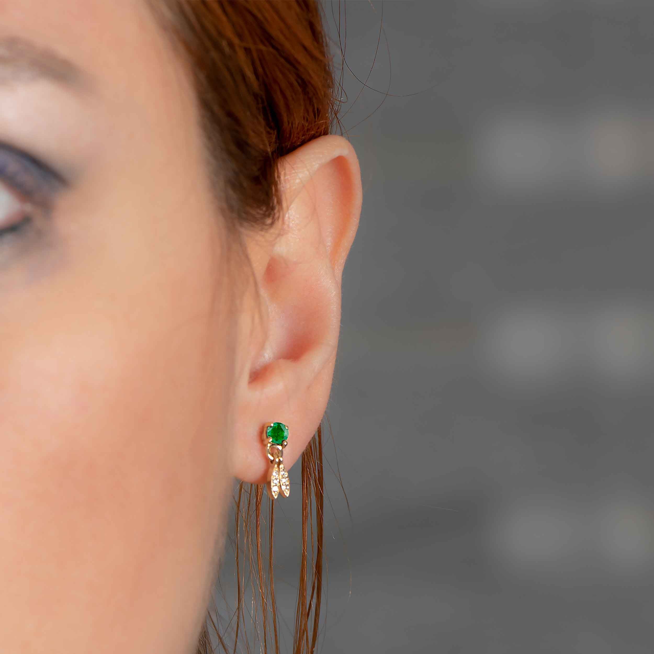 Emerald Feather Piercing