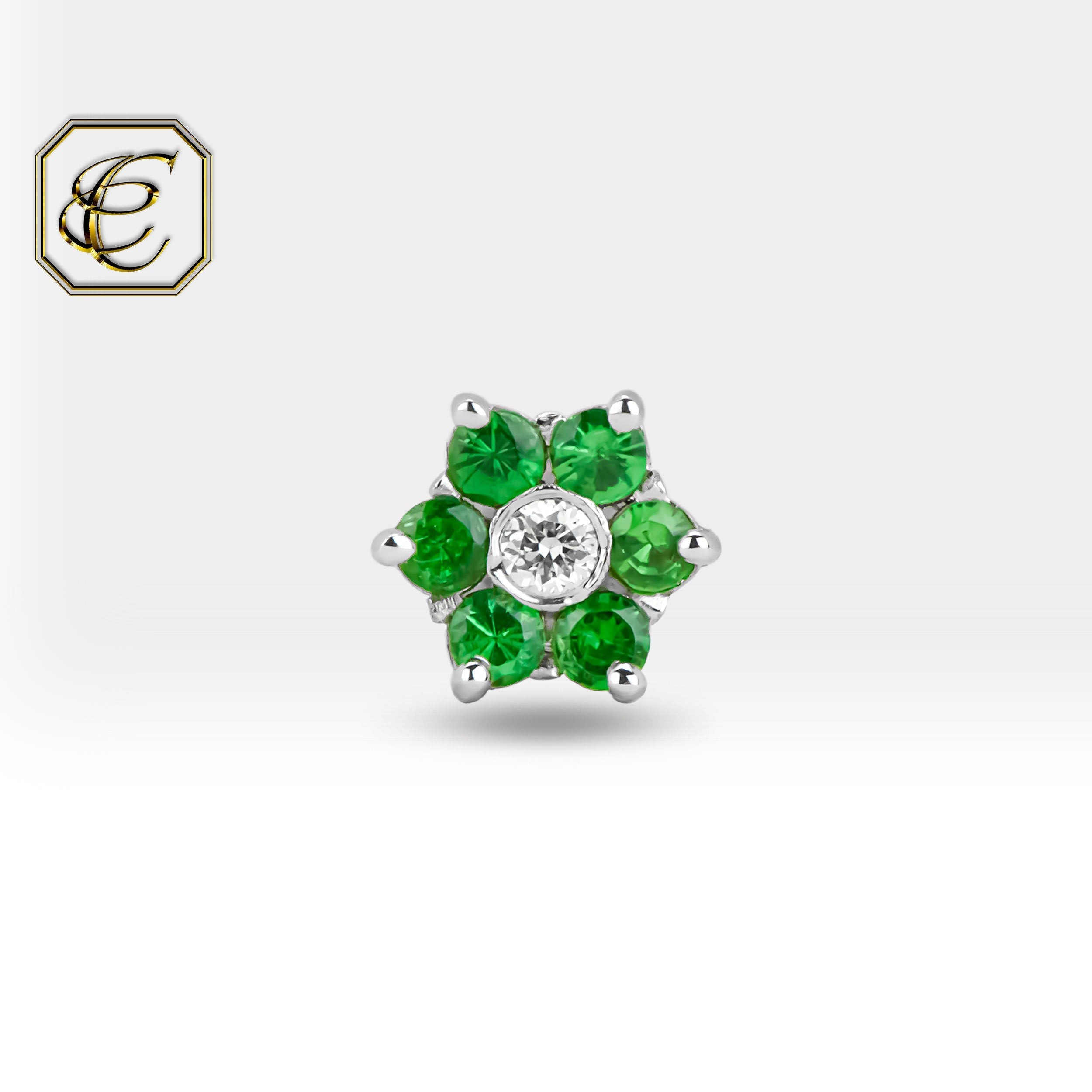 Green Garnet Helix Piercing