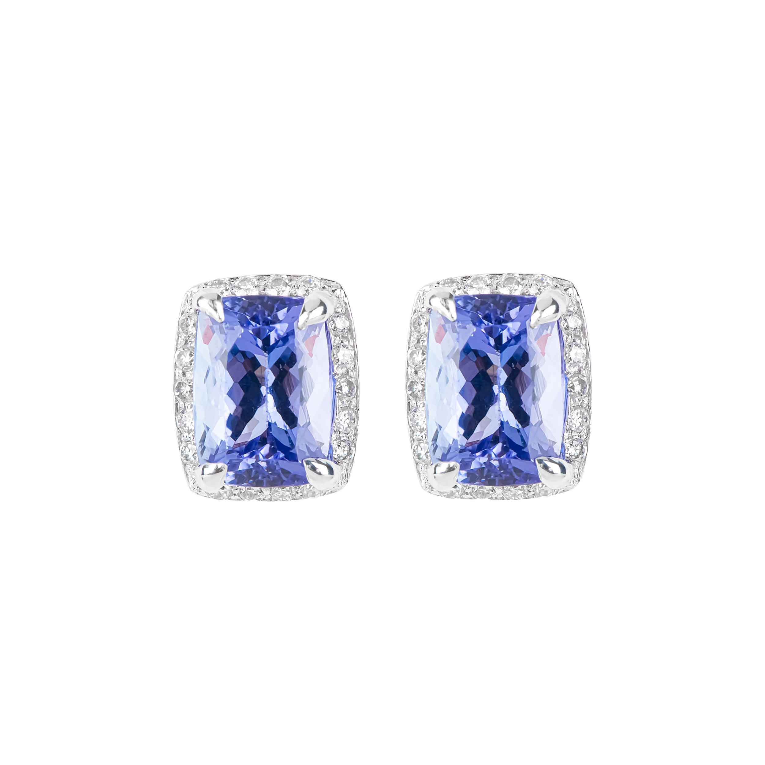 Halo Tanzanite Earrings