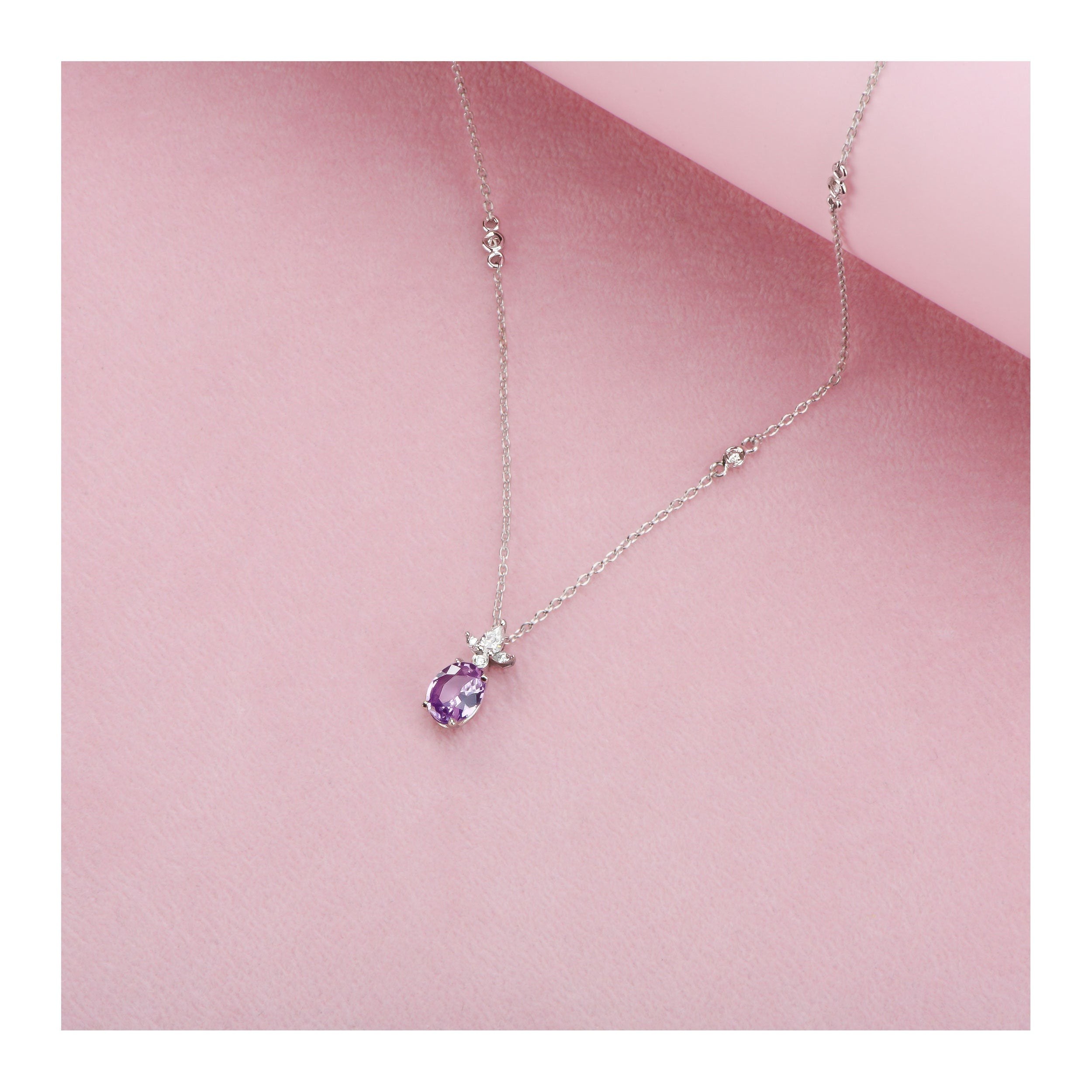Pink Sapphire Lotus Necklace