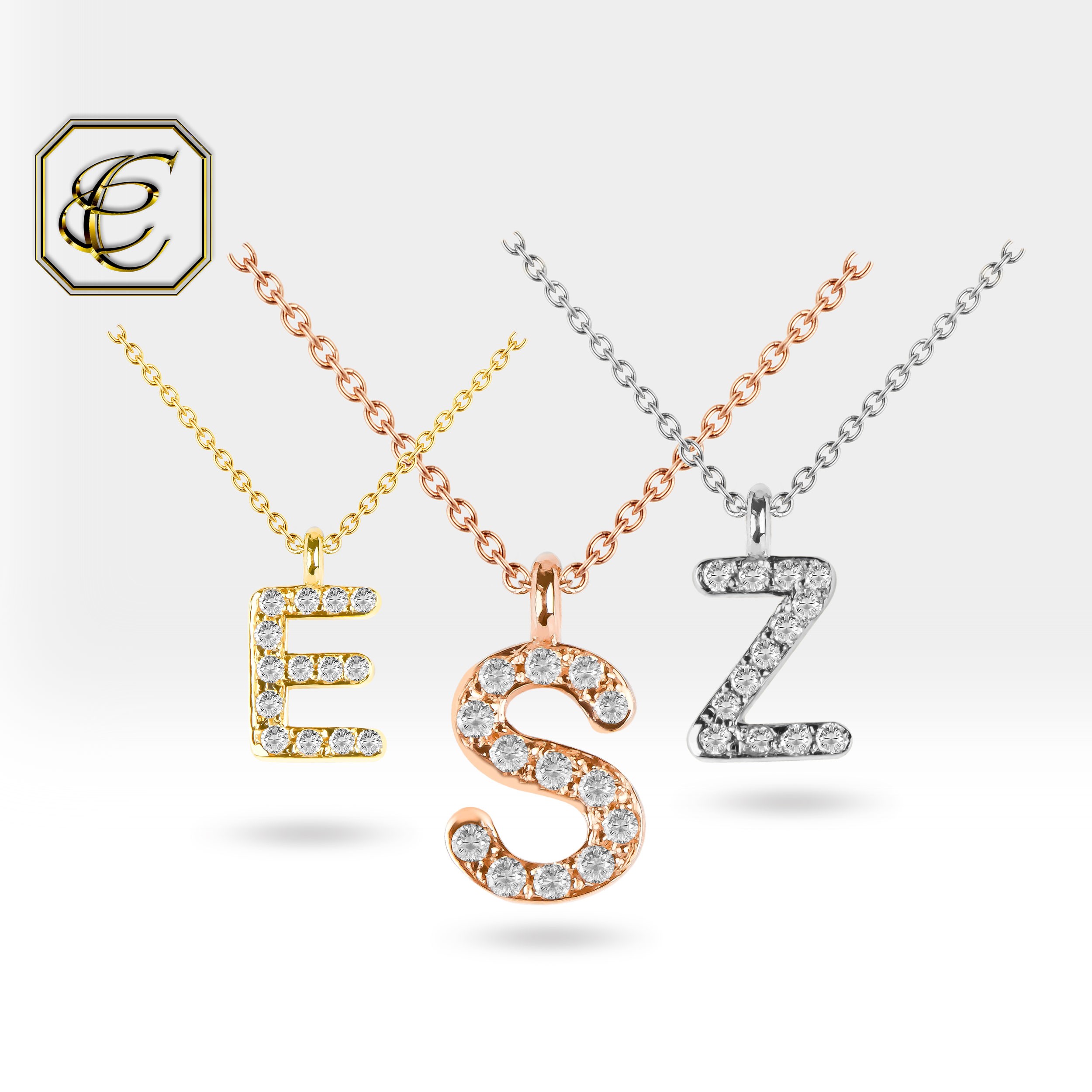 Personalized Diamond Initial Necklace