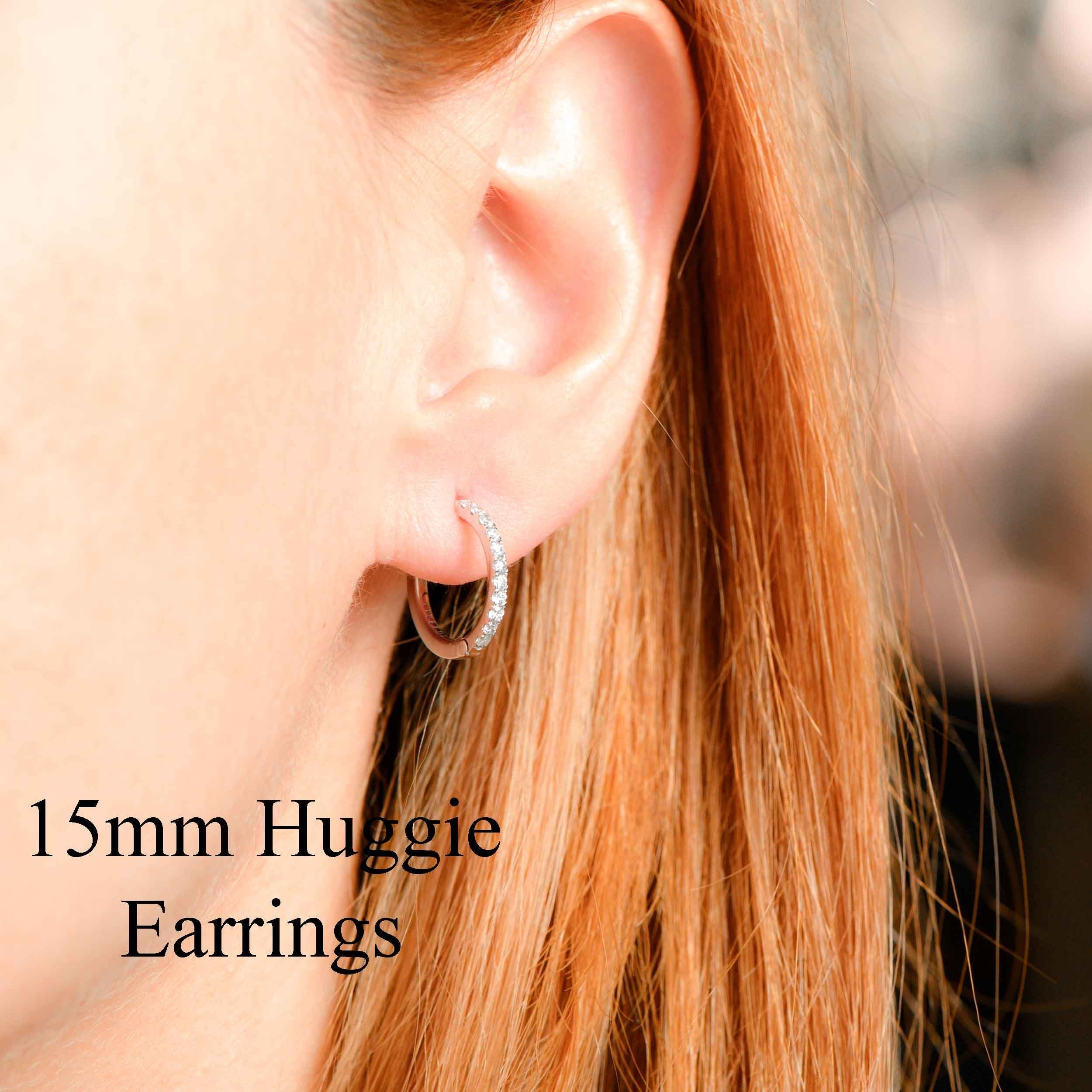 Tiny Diamond Hoop Earrings