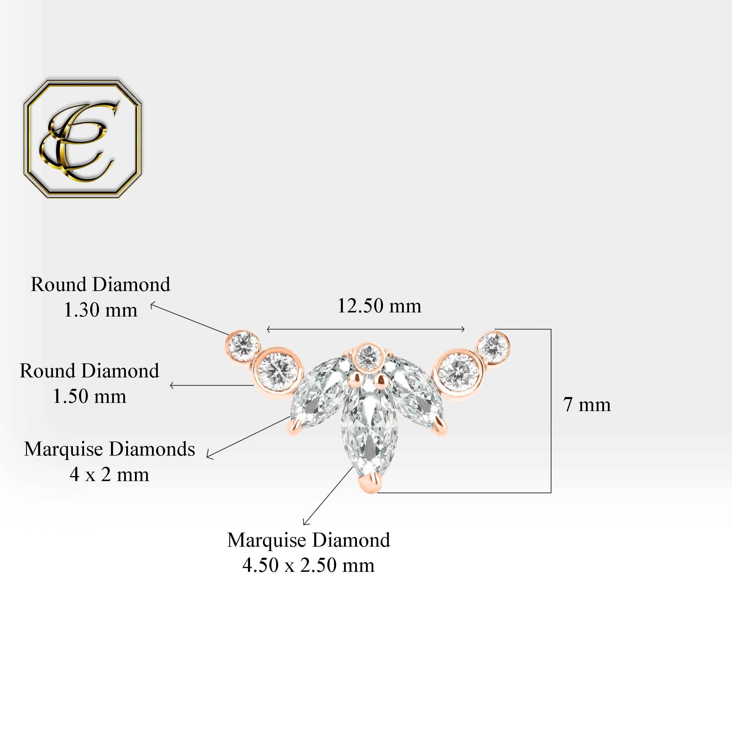 Marquise Diamond Lotus Piercing