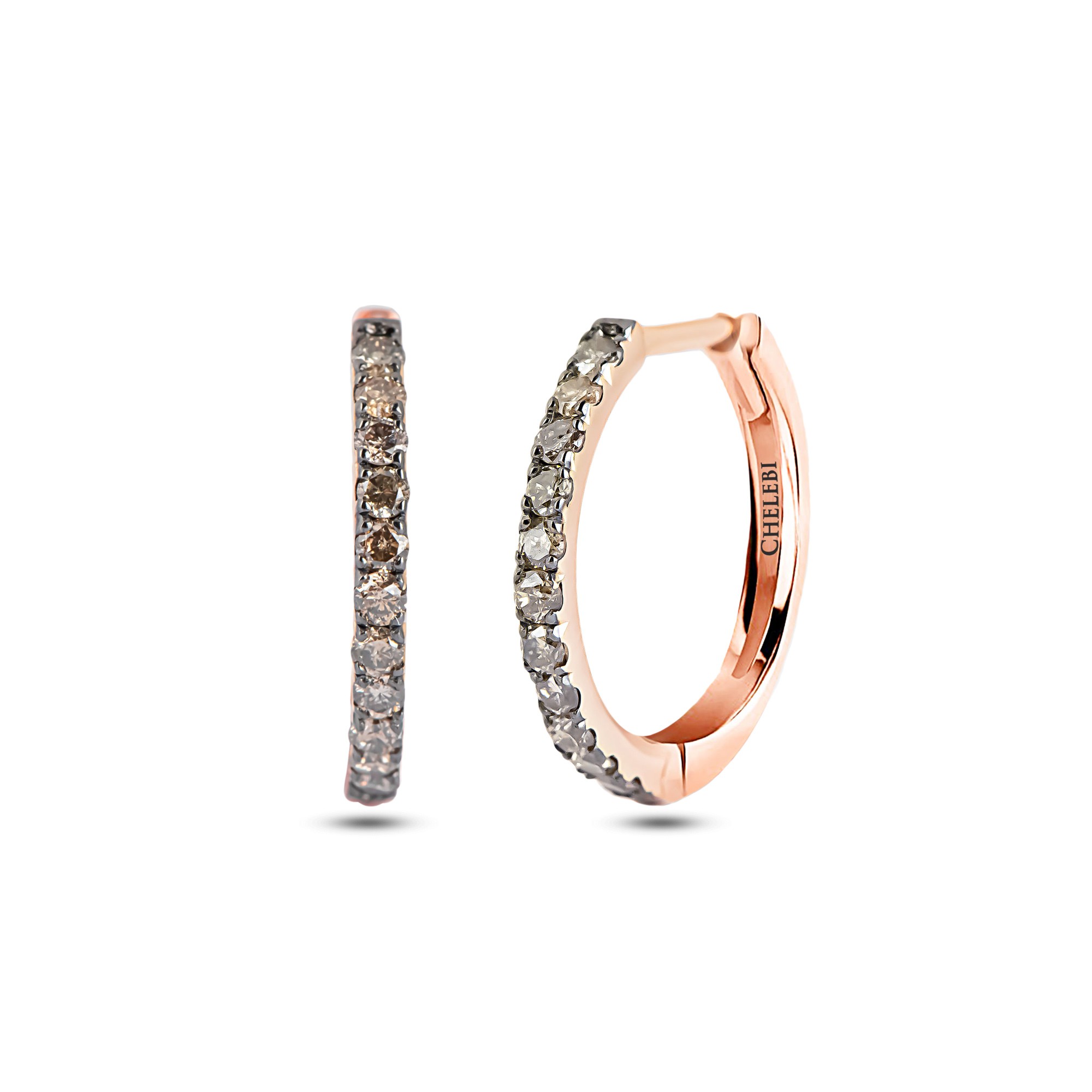 Brown Diamond Hoop Earrings