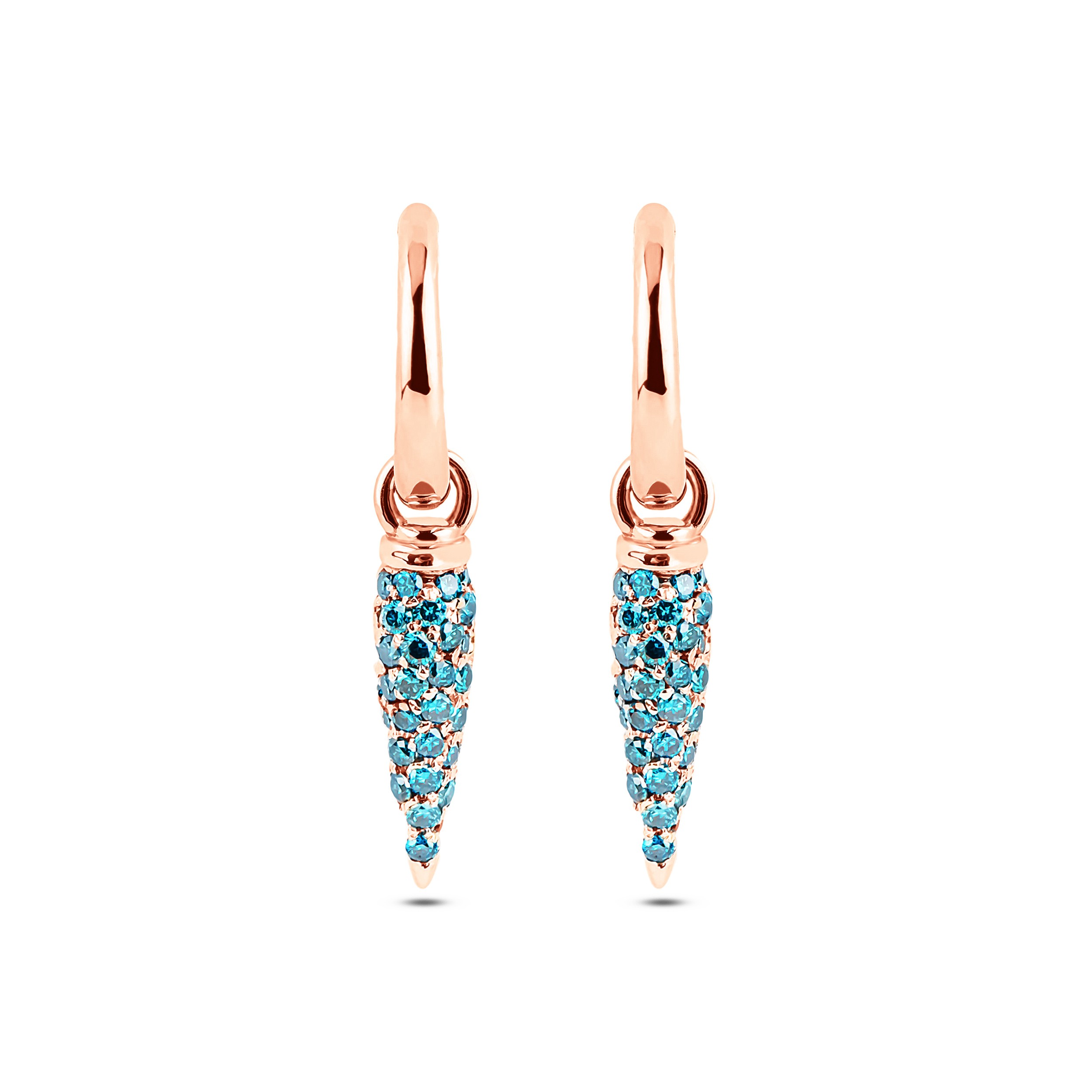Blue Diamond Spike Earrings
