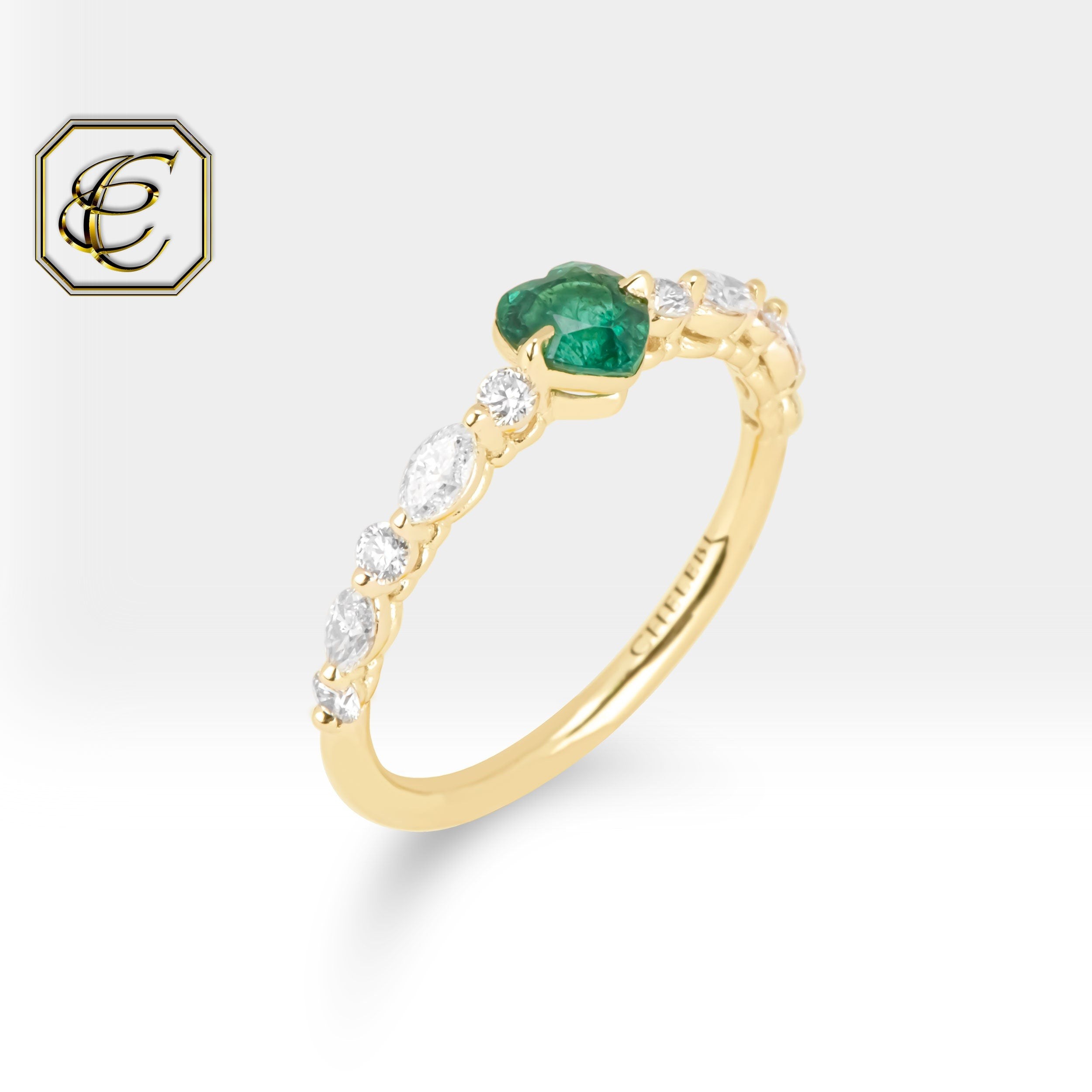Heart Emerald Ring