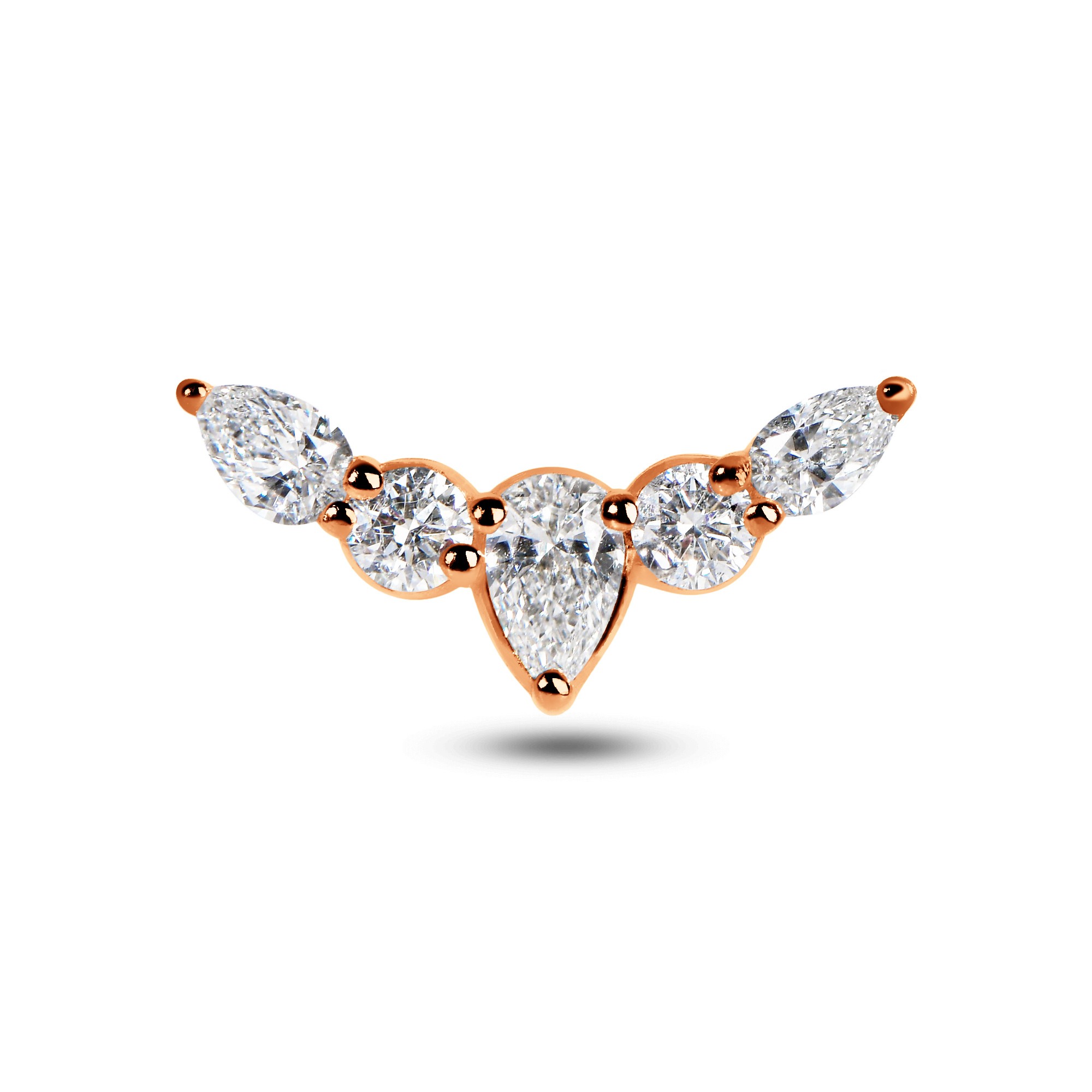 Curved Diamond Flat Back Stud
