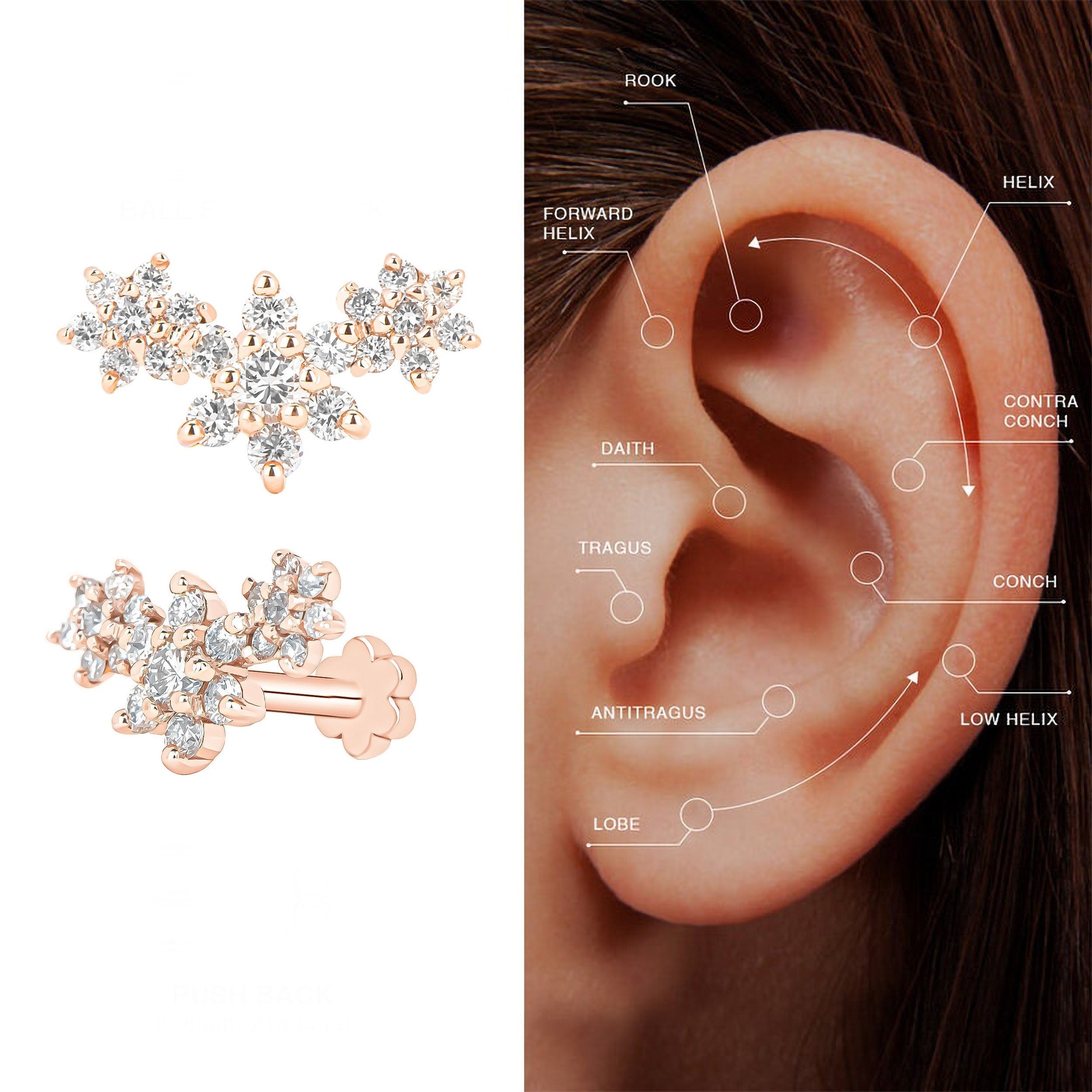 Floral Diamond Piercing