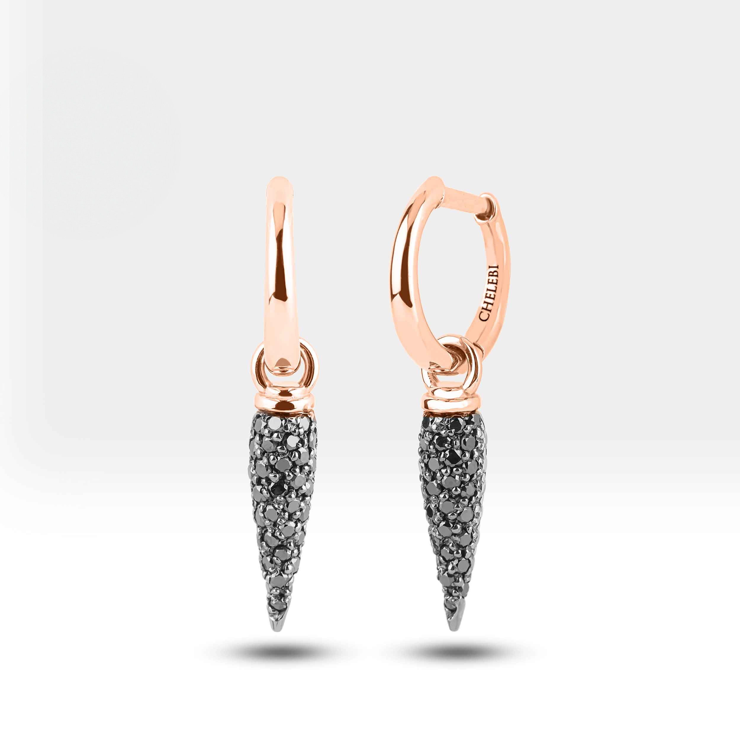 Black Diamond Spike Earring