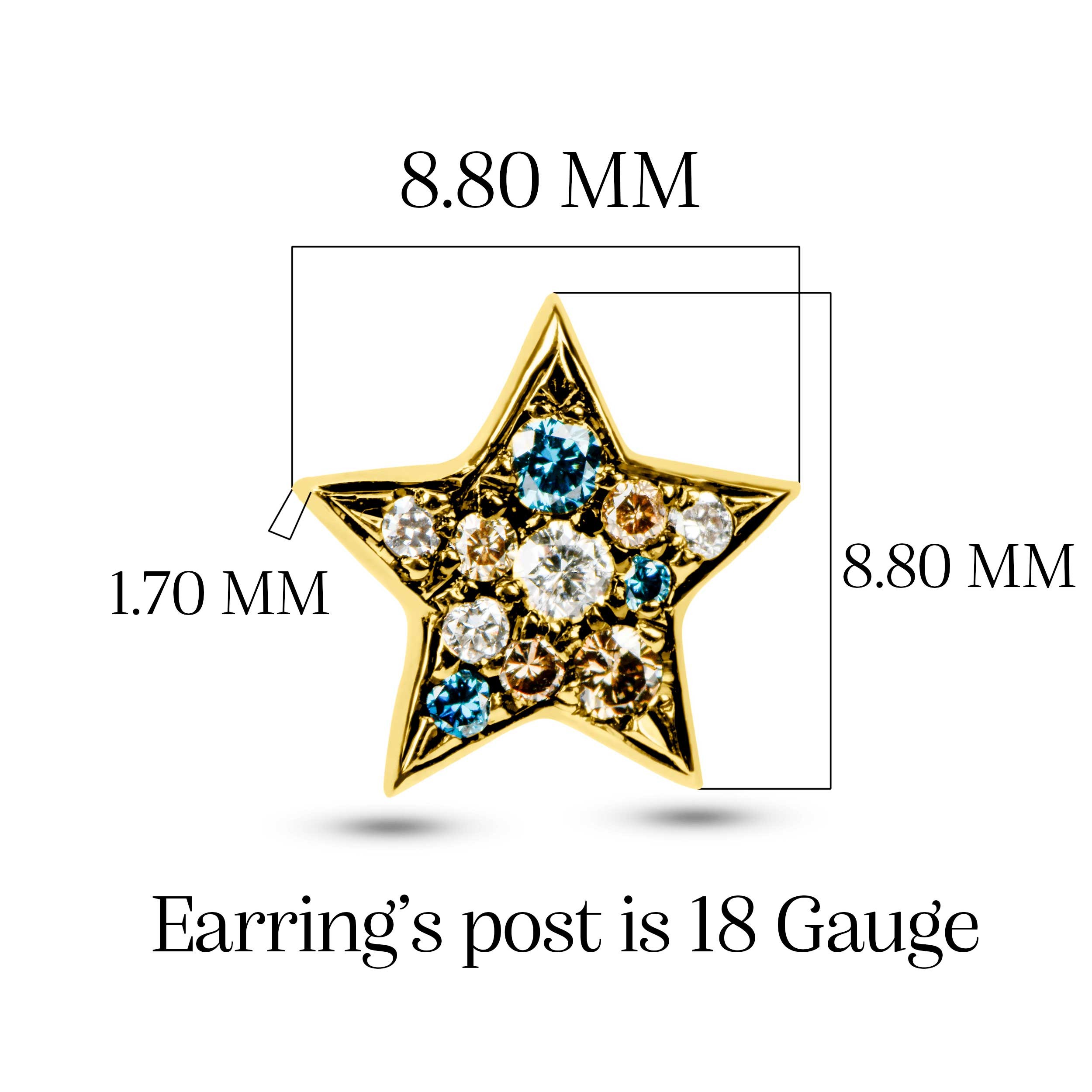 Color Diamond Star Earrings