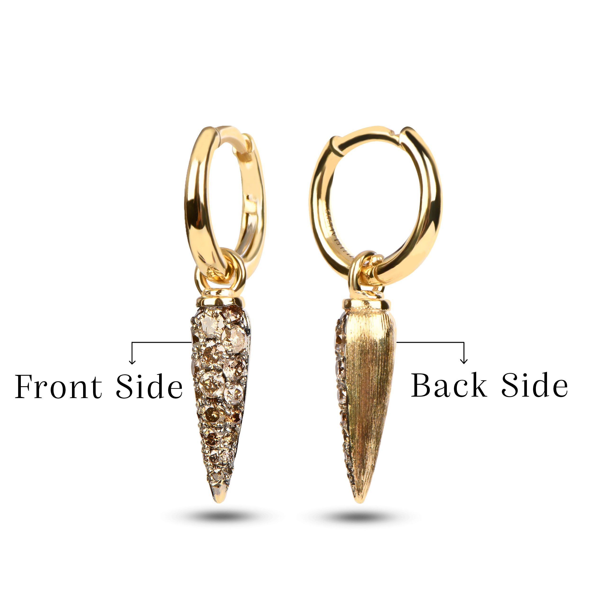 Brown Diamond Spike Earrings 