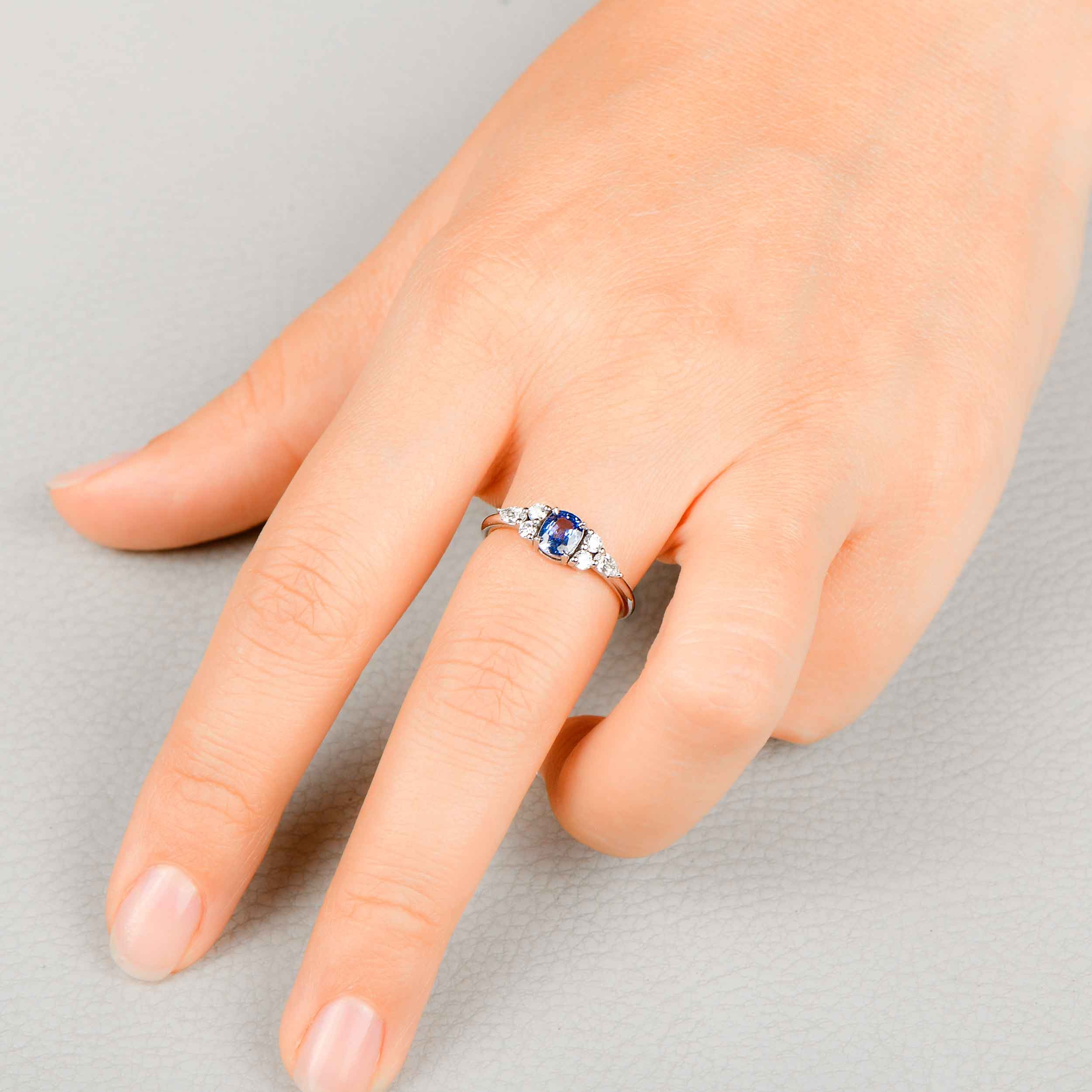 Sapphire Vintage Cluster Ring