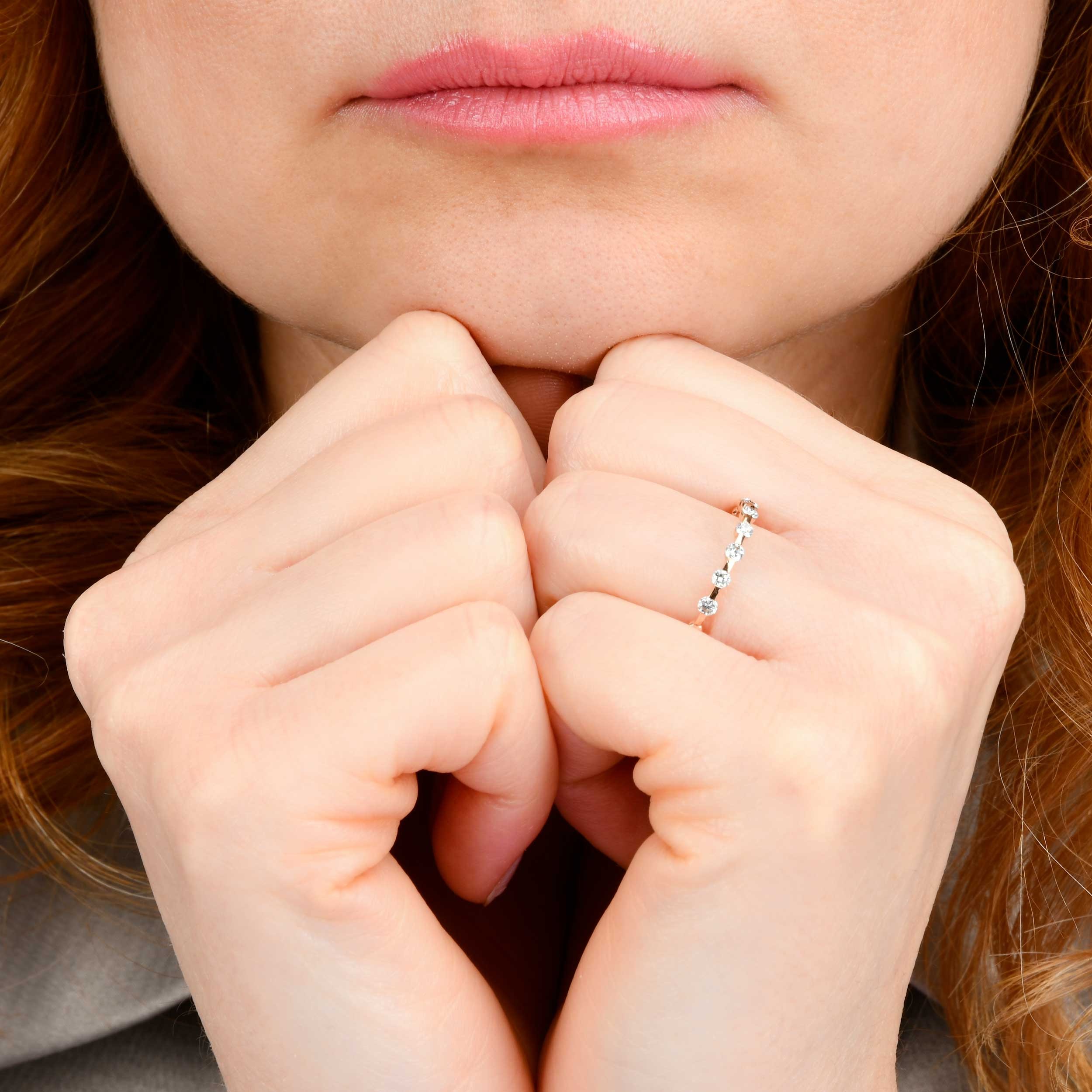 Floating Diamond Wedding Ring