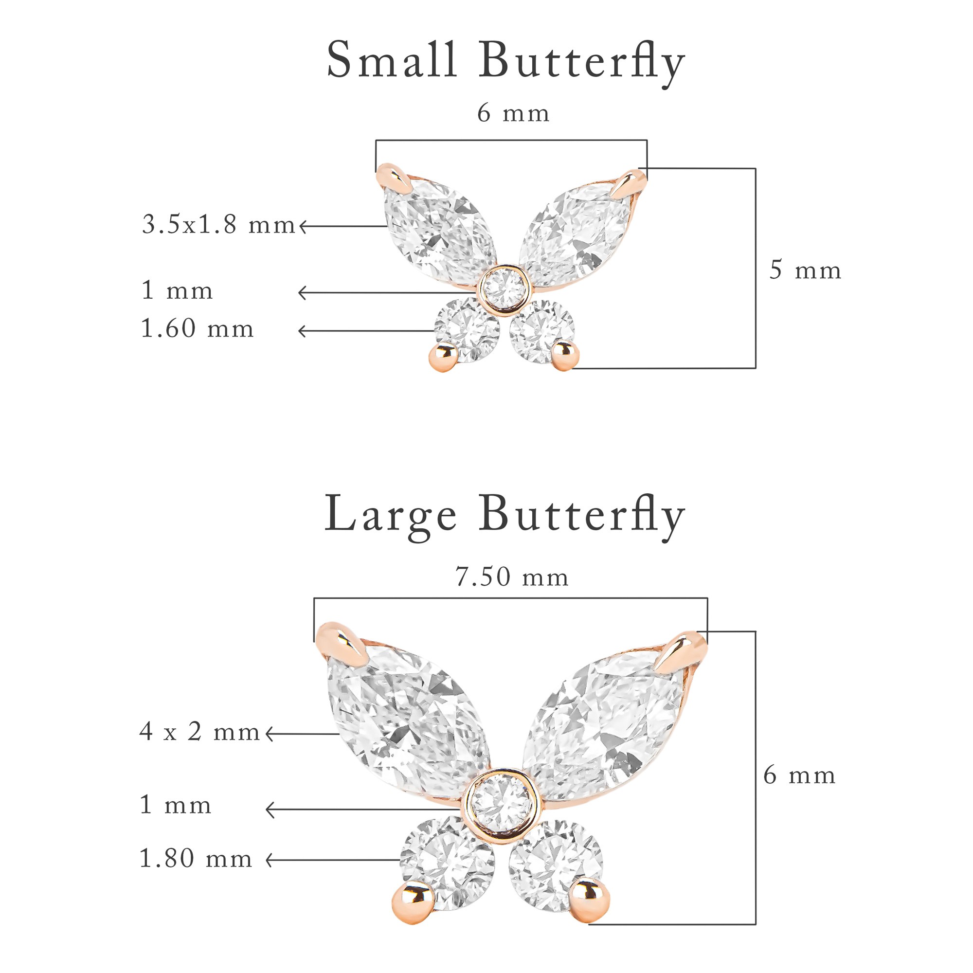 Butterfly Diamond conch Earring