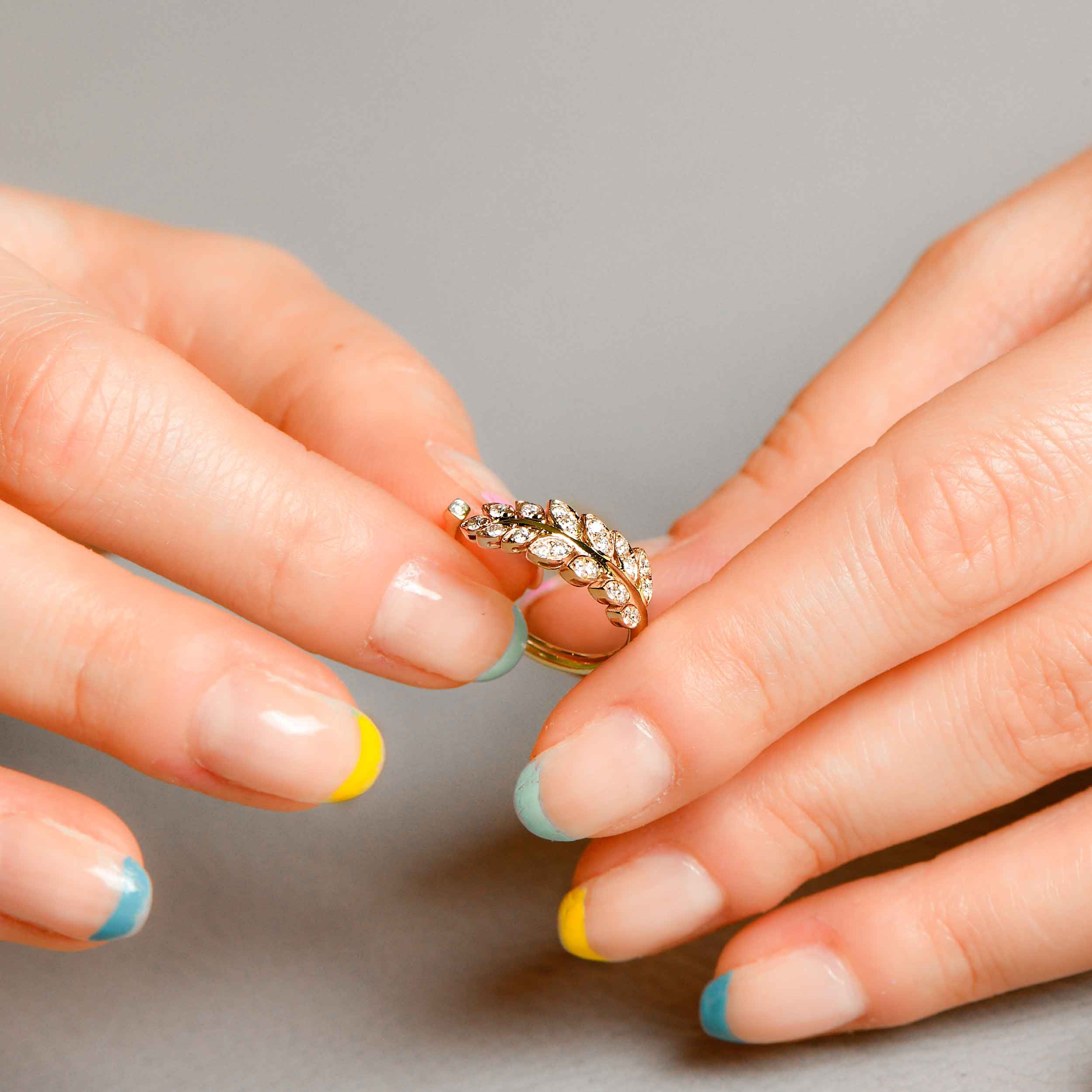 Diamond Leaf Ring