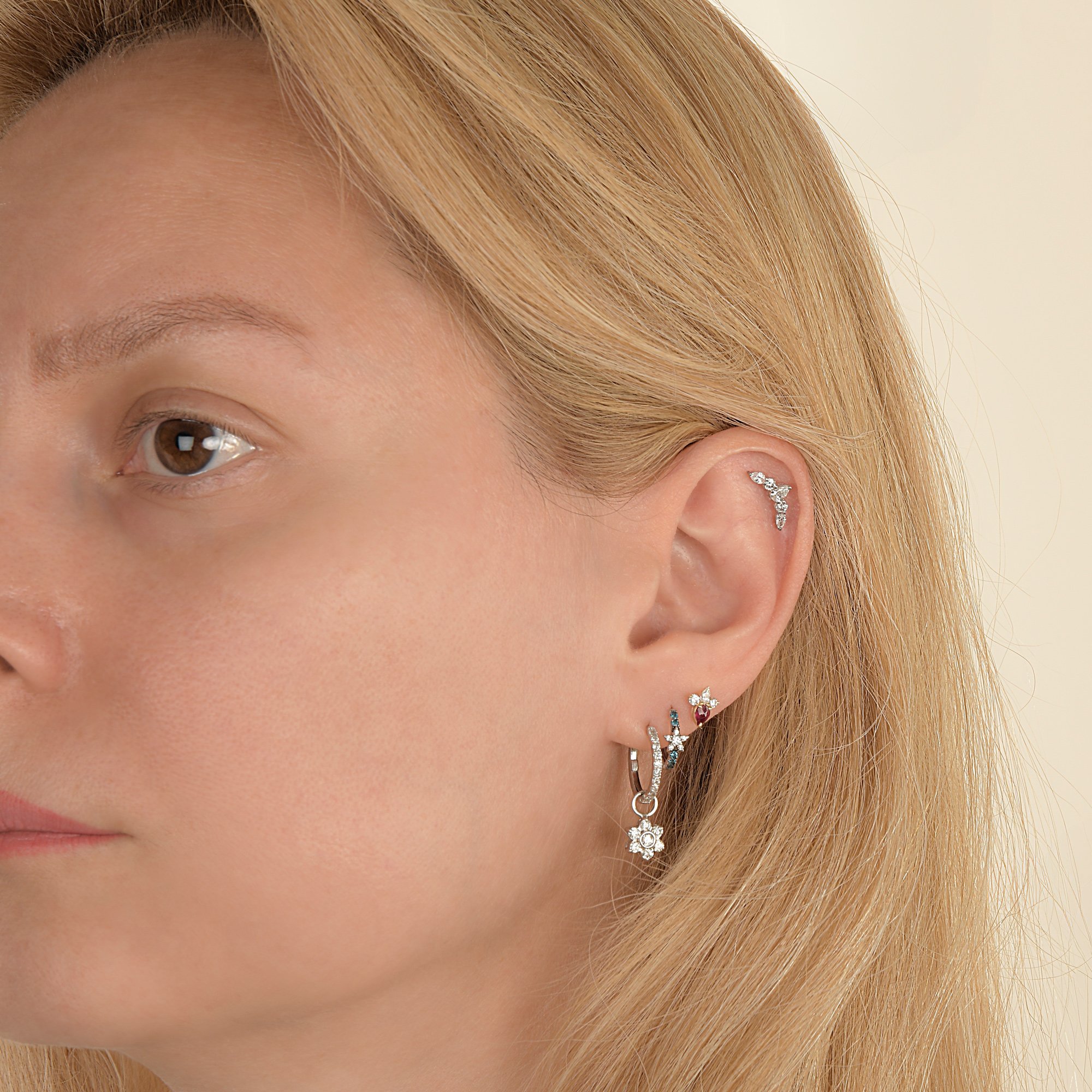 Curved Diamond Flat Back Stud
