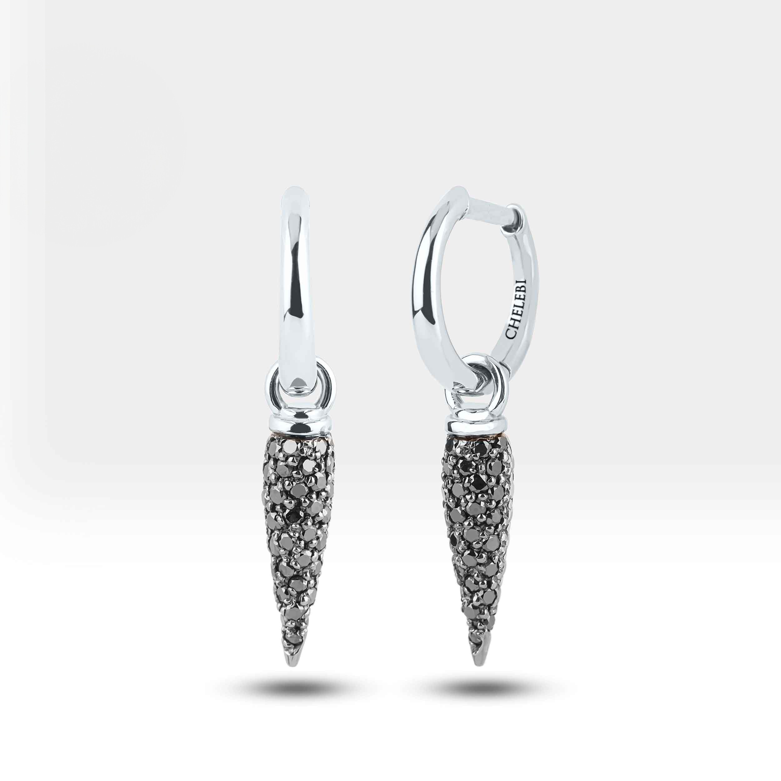 Black Diamond Spike Earring